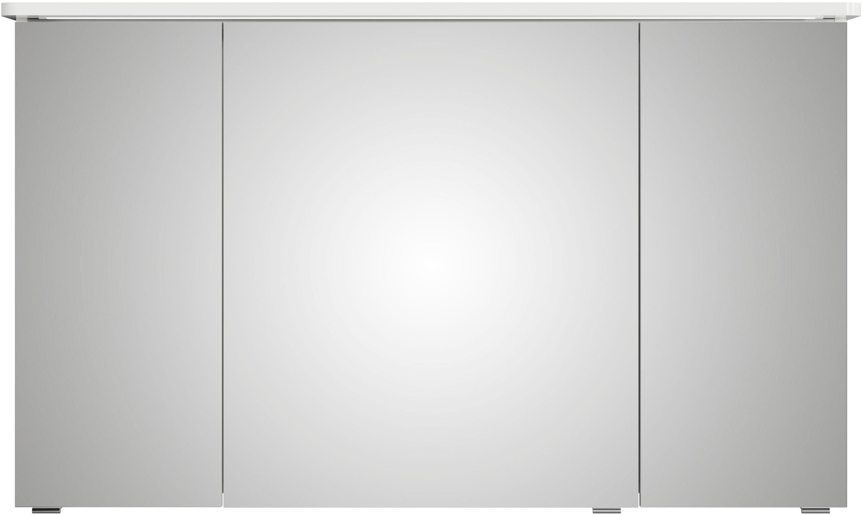 Saphir Spiegelkast Serie 4005 badkamer spiegelkast incl. LED-kransverlichting Badkast 120 cm breed, 3 deuren, 6 glazen legplanken, incl. deurdemper