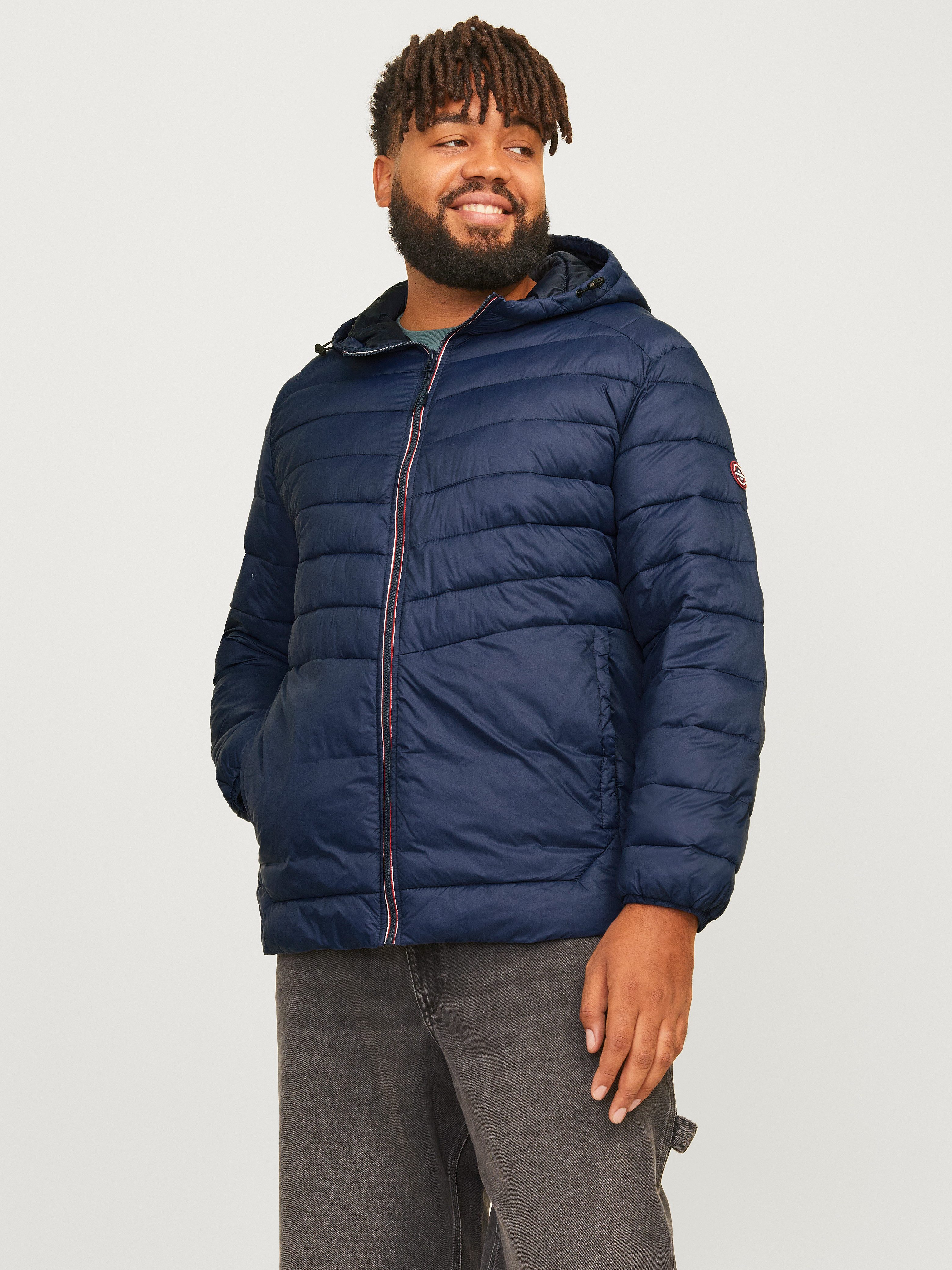 Jack & Jones PlusSize Gewatteerde jas JJESPRINT PUFFER HOOD NOOS PLS heren softshelljassen maat XXXL blauw