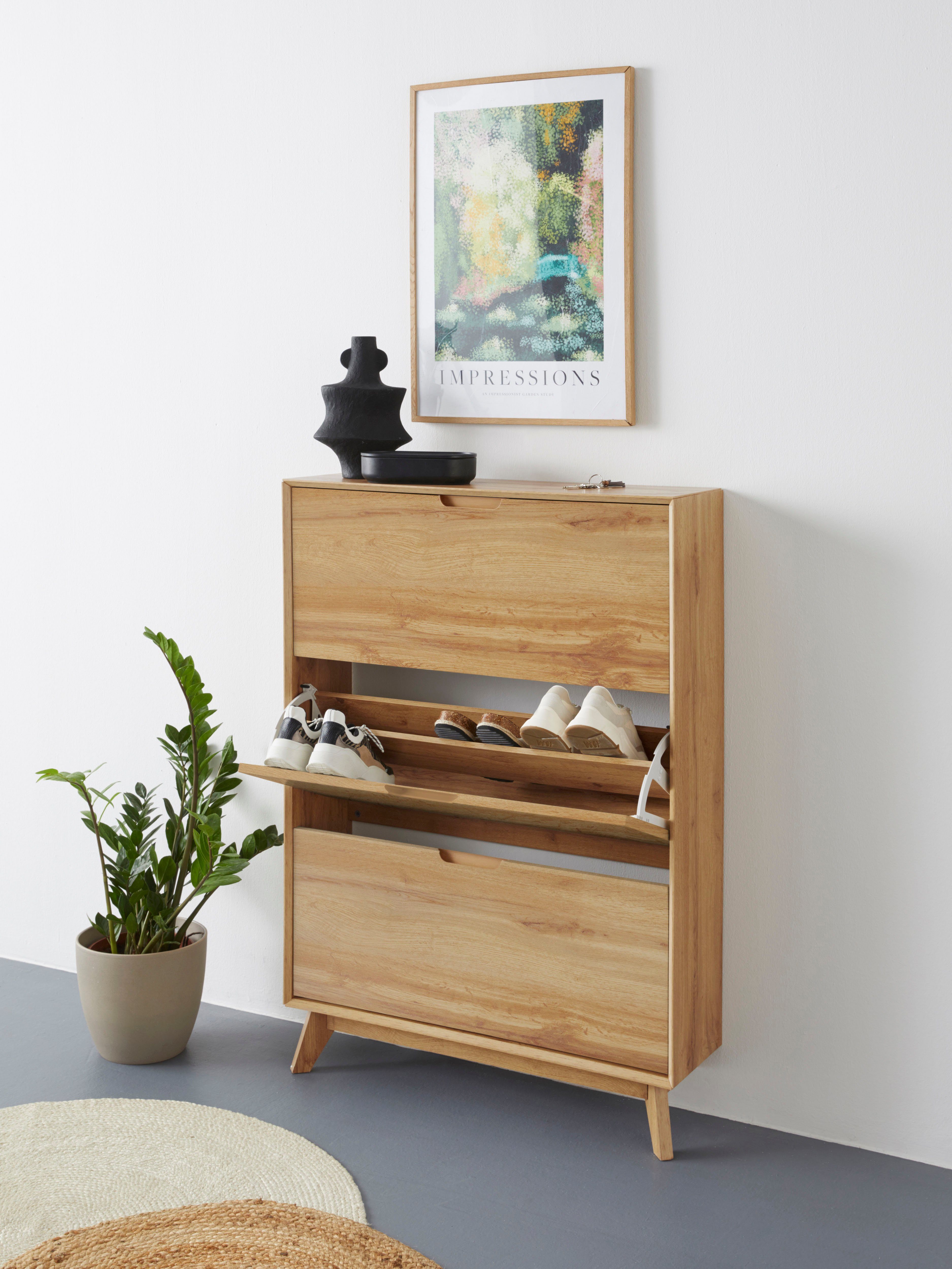 andas Schoenenkast Pandrup met 3 kleppen, ca. 8 paar schoenen per klep, hoogte 125 cm
