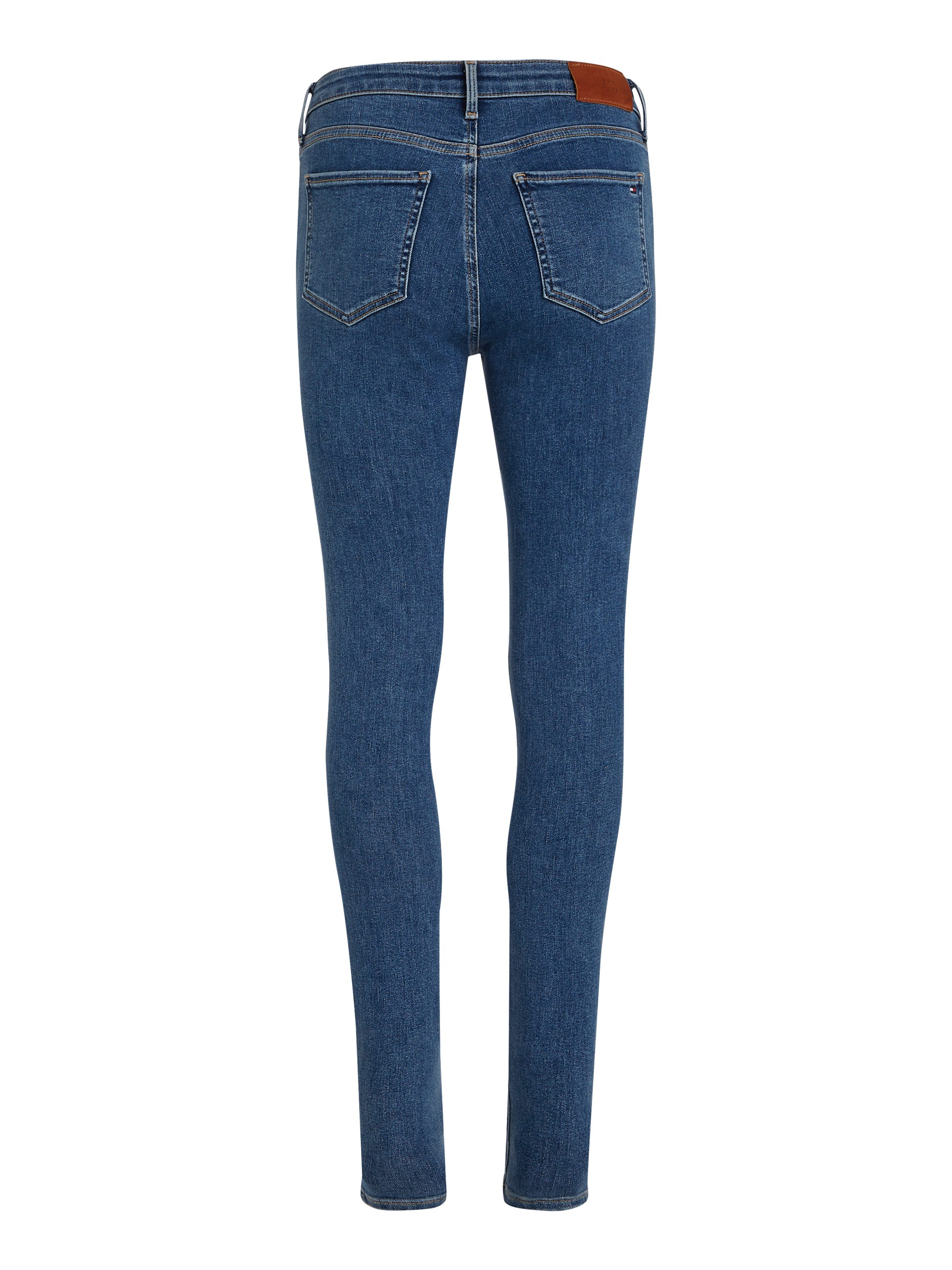 Tommy Hilfiger Skinny fit jeans COMO SKINNY RW BLACK met logo-badge