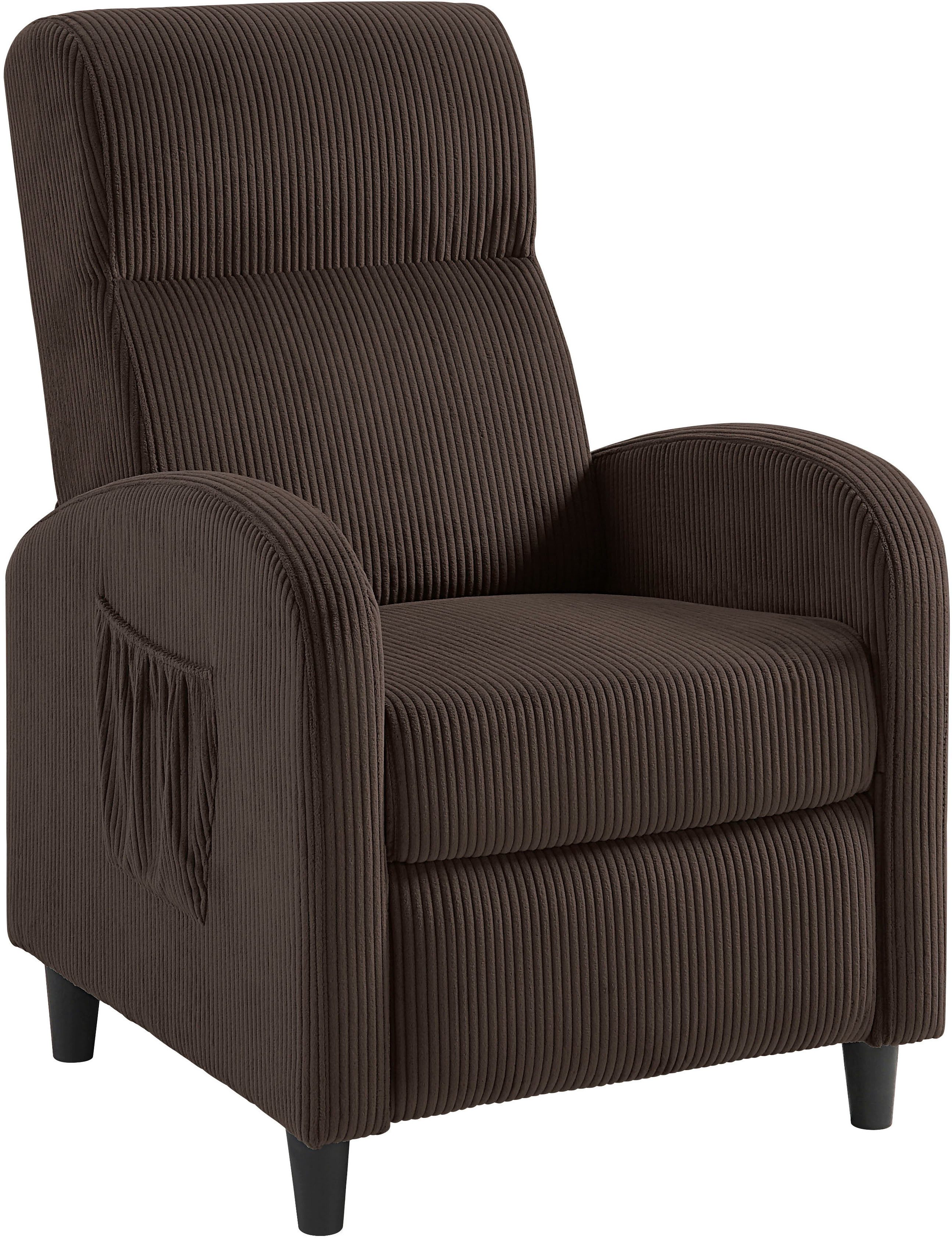 ATLANTIC home collection Relaxfauteuil Tom met relaxfunctie, inclusief zijtas