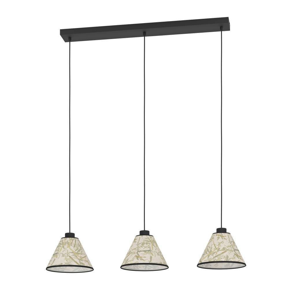 EGLO Hanglamp OXPARK Hanglamp, eetkamerlamp, textiel met bamboe bladeren, hanglamp (1 stuk)