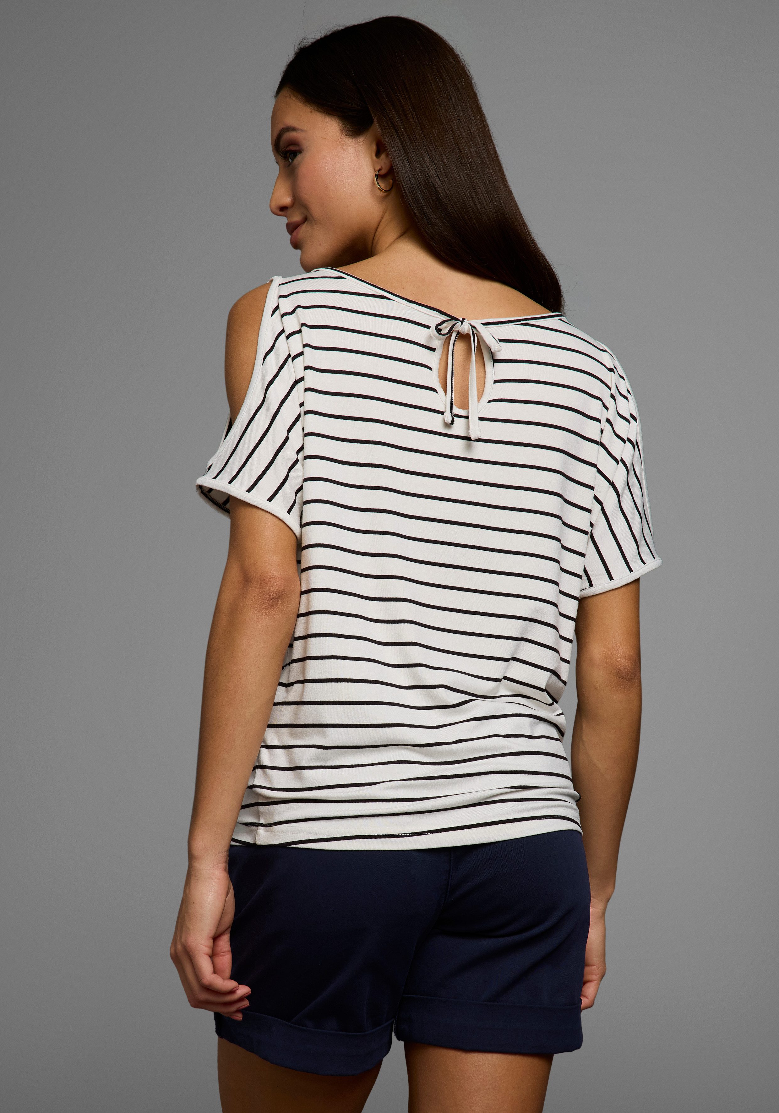 Laura Scott T-shirt met cut-out effect op de schouders