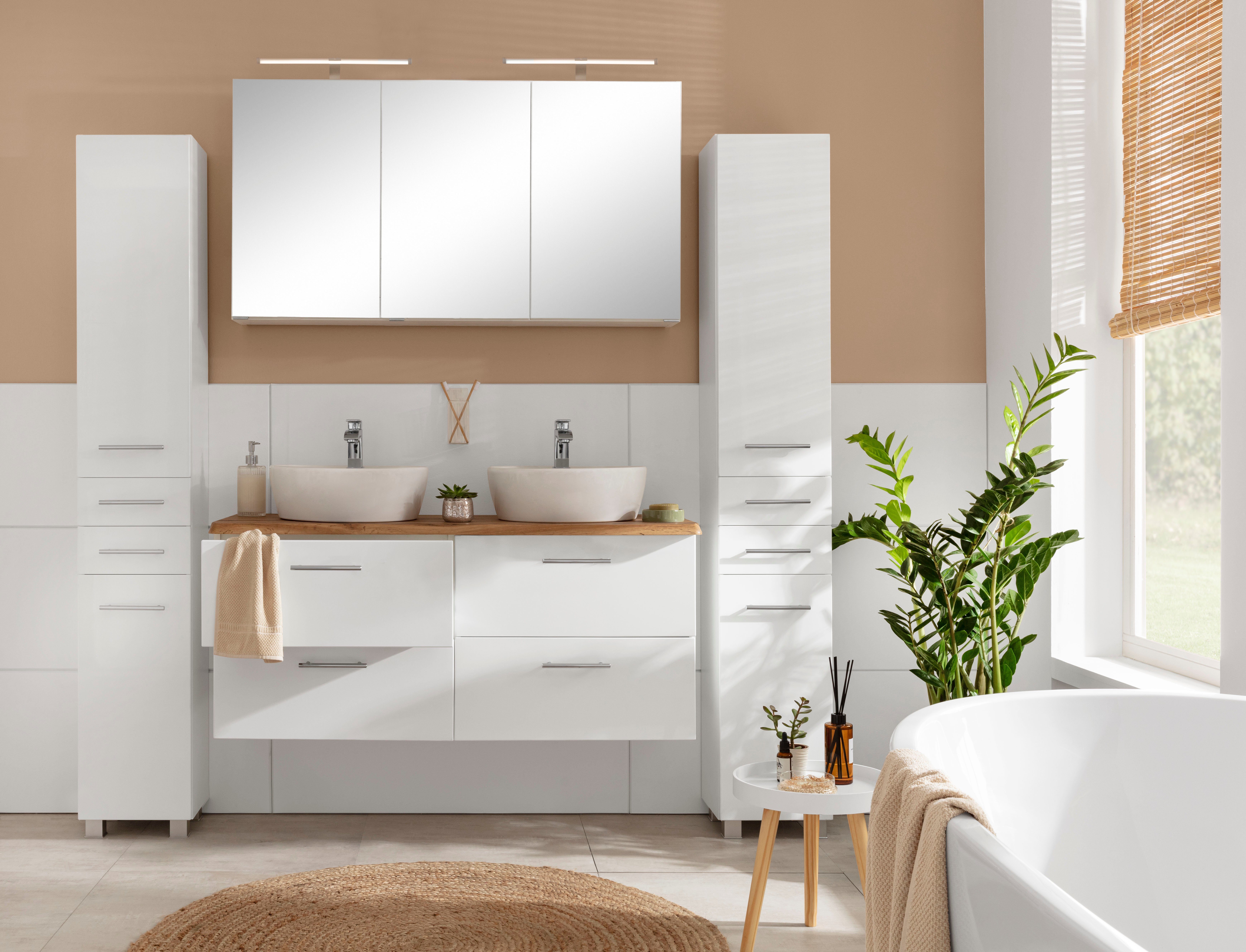 welltime Hoge kast Trento, in verschillende designs en kleuren Badkamermeubels, zijkast breedte 30 cm, veel opbergruimte, Made in Germany