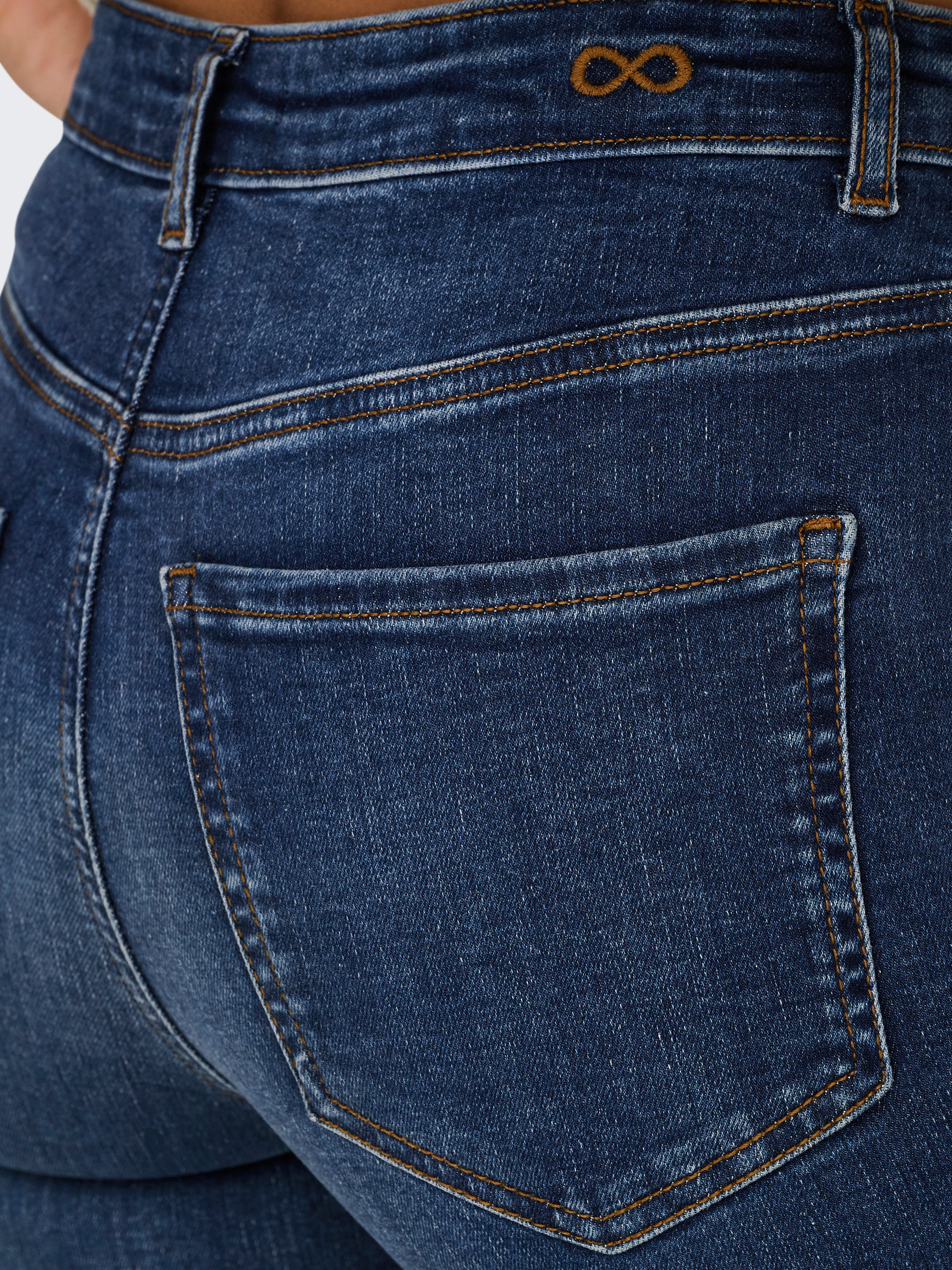 JDY Skinny fit jeans JDYFINA MW SKINNY ANK JNS DB NOOS DNM