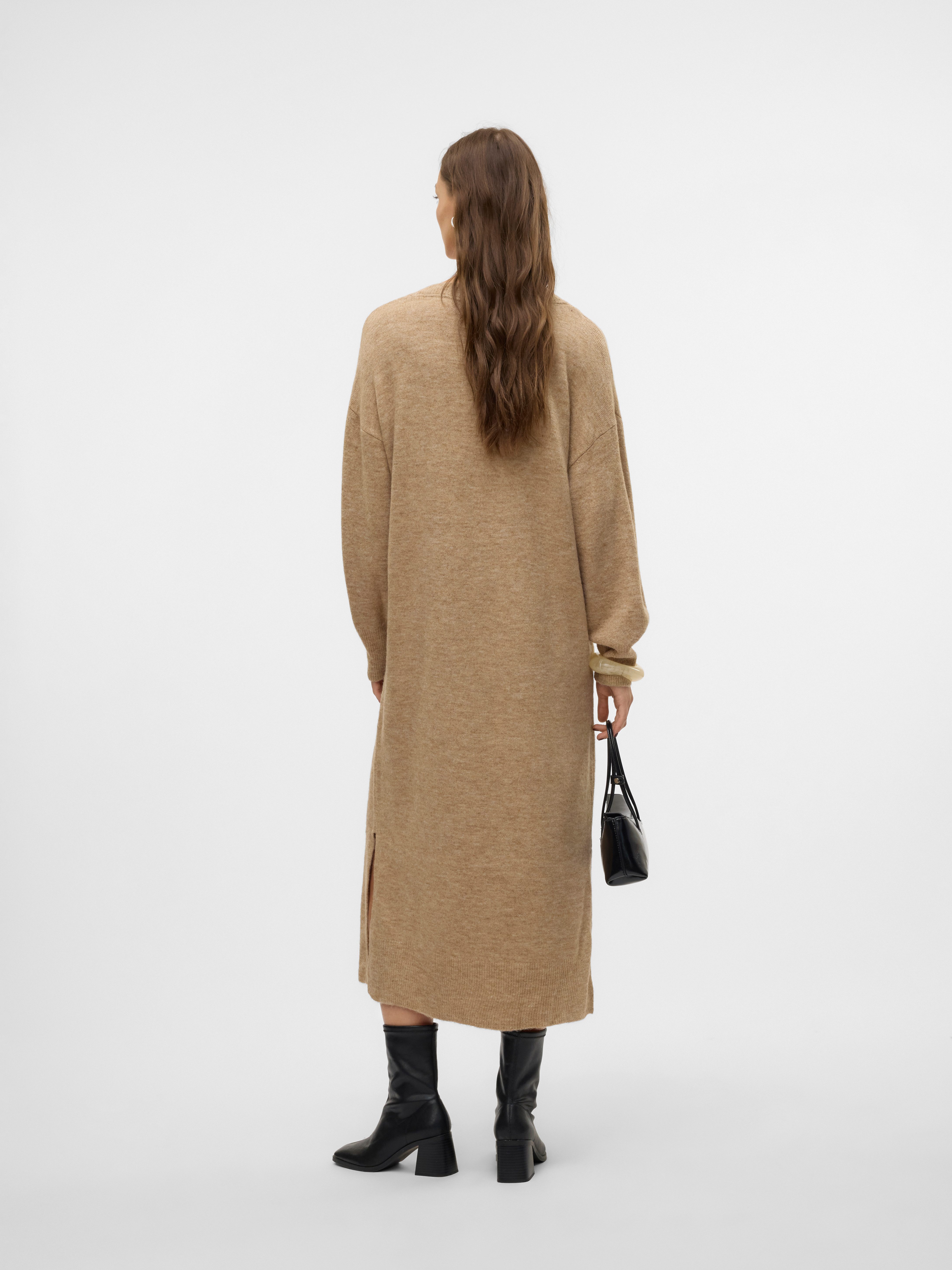 Vero Moda Gebreide jurk VMJUPITER LS V-NECK CALF DRESS BF
