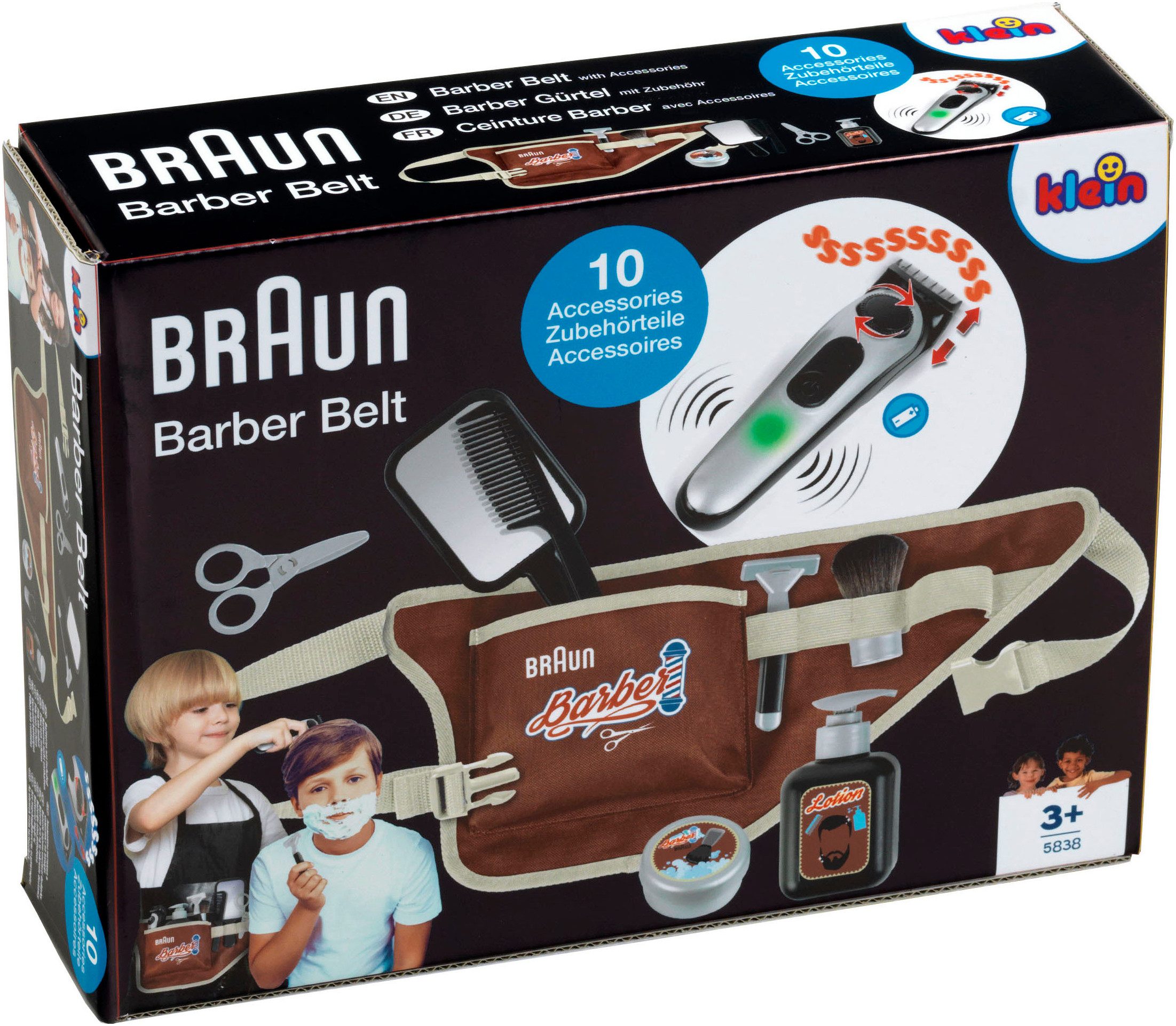 Klein Speelgoed-kapkoffer Braun, Barbiergordel met accessoires