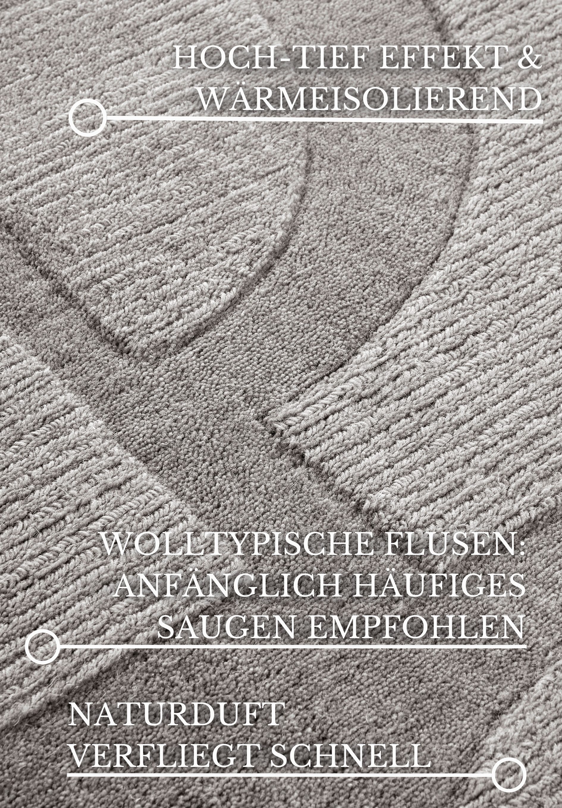 Villeroy & Boch Wollen kleed Alexis Handgeweven, wol, natuur, woonkamer, geometrie, boho, design