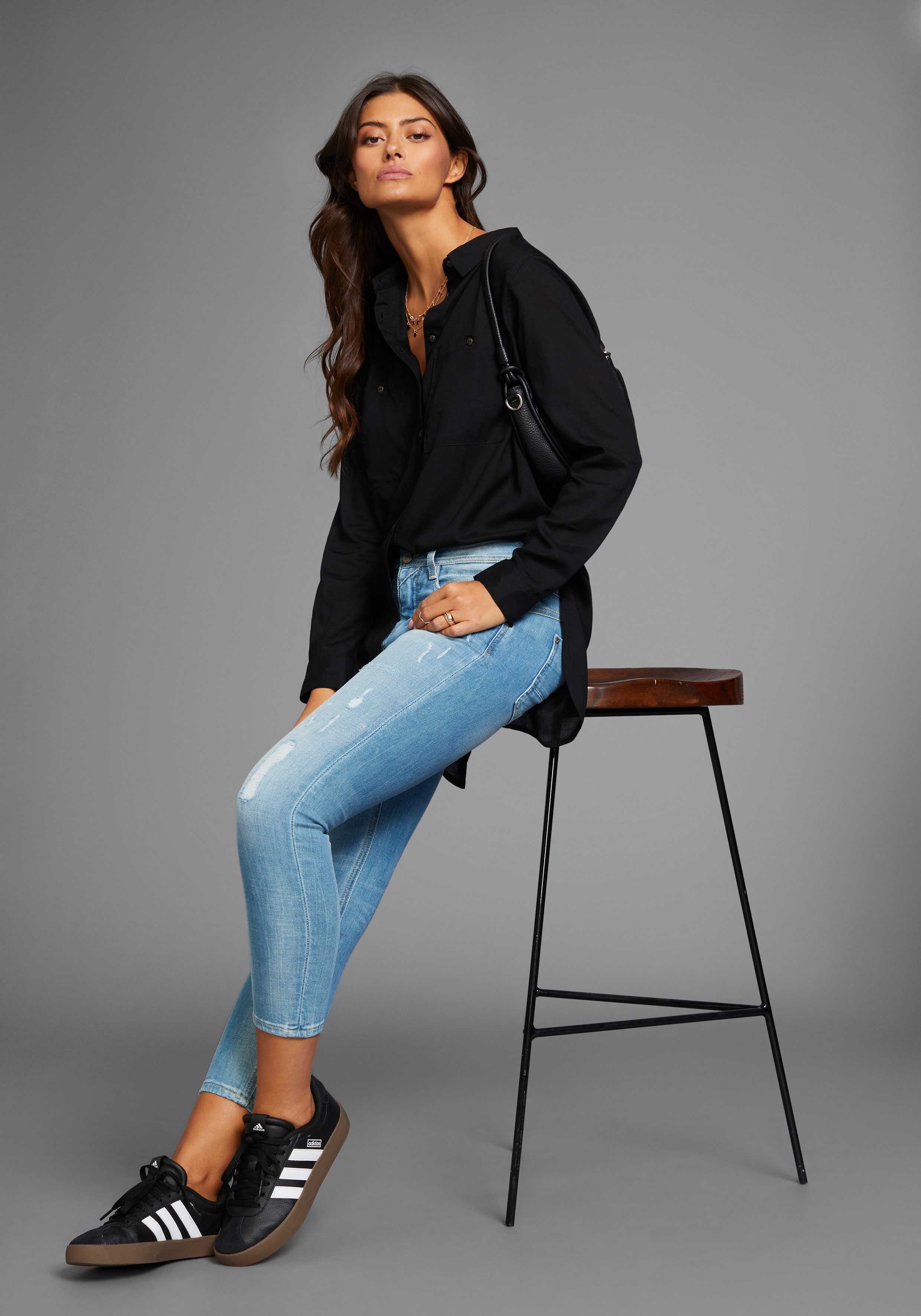 Boysen's Lange blouse met diepe zijsplitten