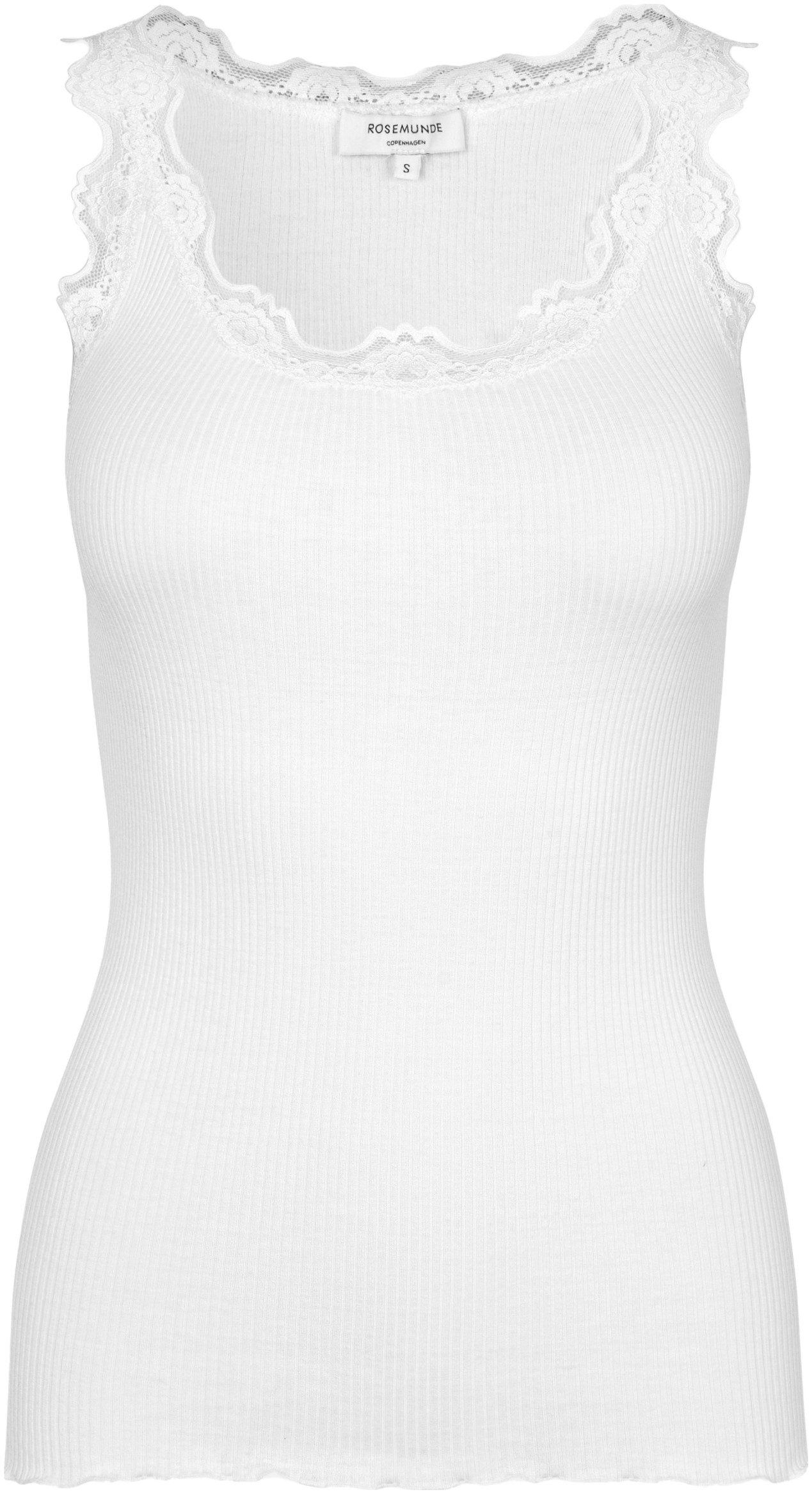 rosemunde Tanktop Babette Silk Top prachtige vintage kantafwerking aan hals en bandjes