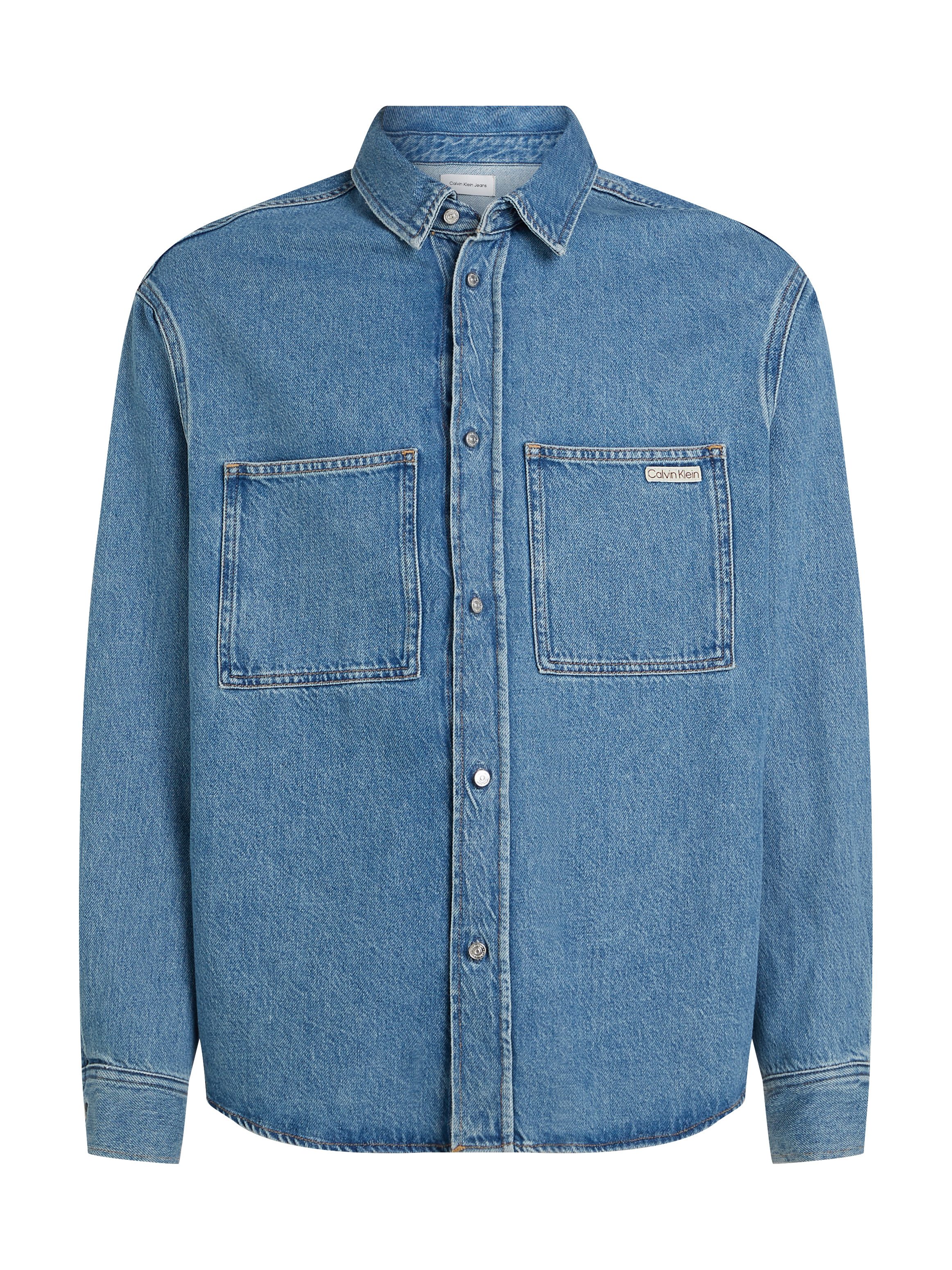 Calvin Klein Jeans overhemd RELAXED DENIM SHIRT in middenblauwe wassing