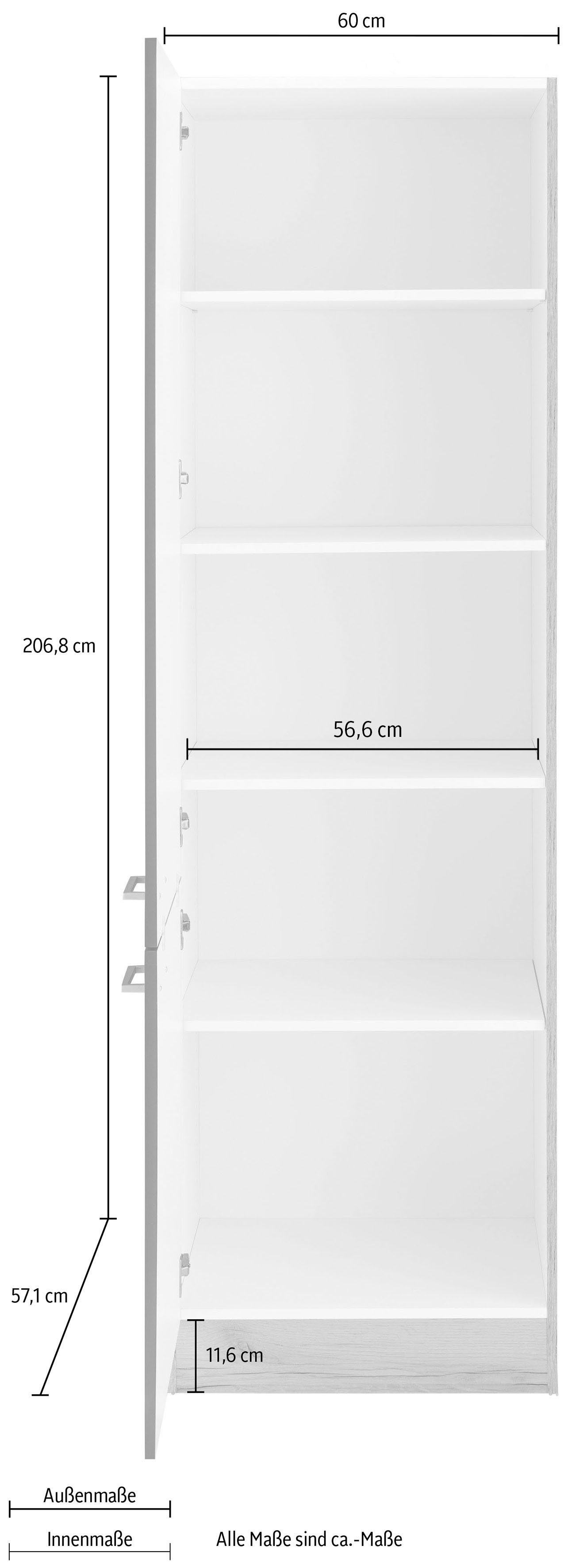 OPTIFIT Hoge kast Iver Breedte 60 cm, met 4 planken, voor veel bergruimte