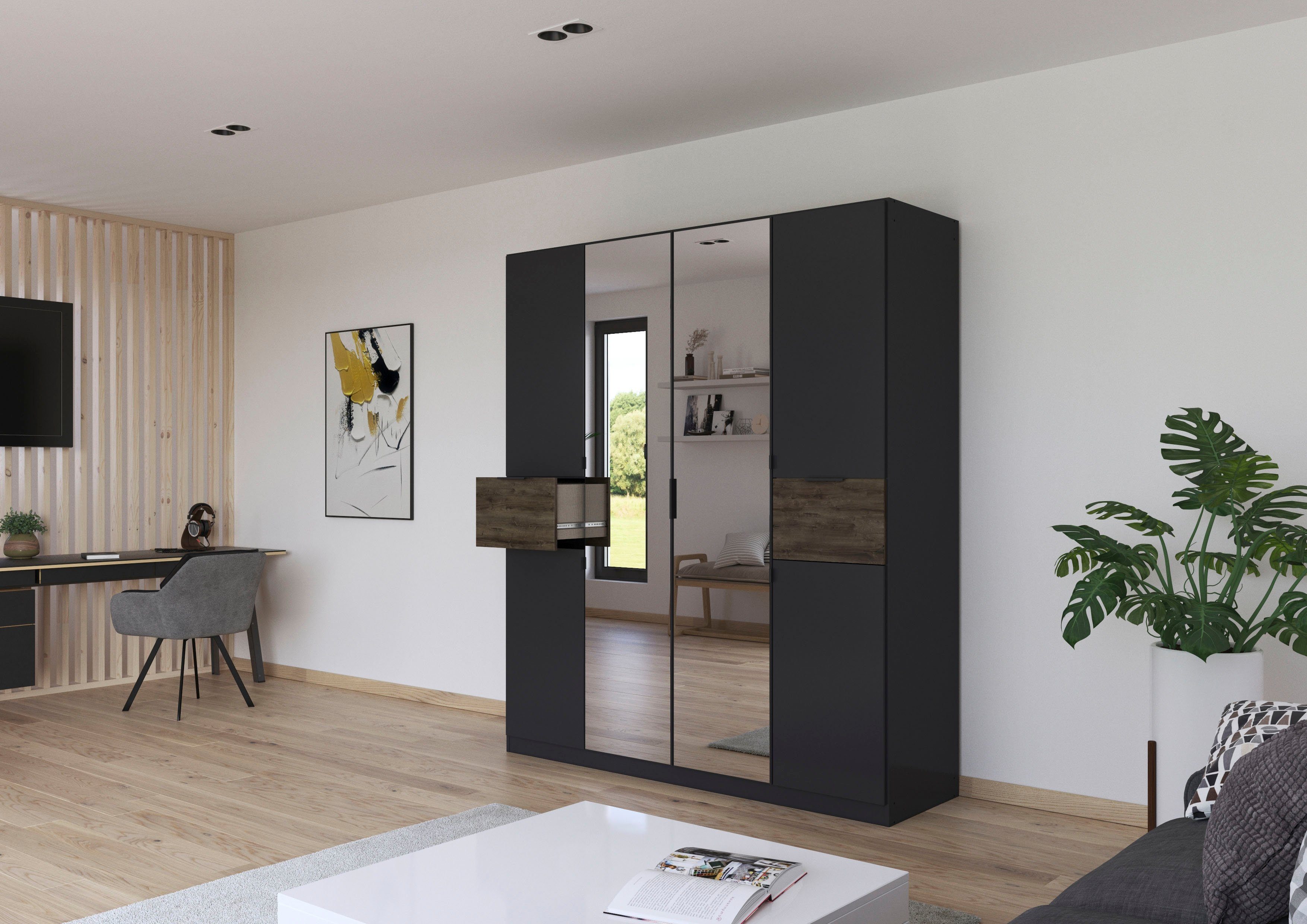 rauch Draaideurkast Kledingkast kast garderobe waskast TICAO met 2 ruime lades, veel opbergruimte made in germany