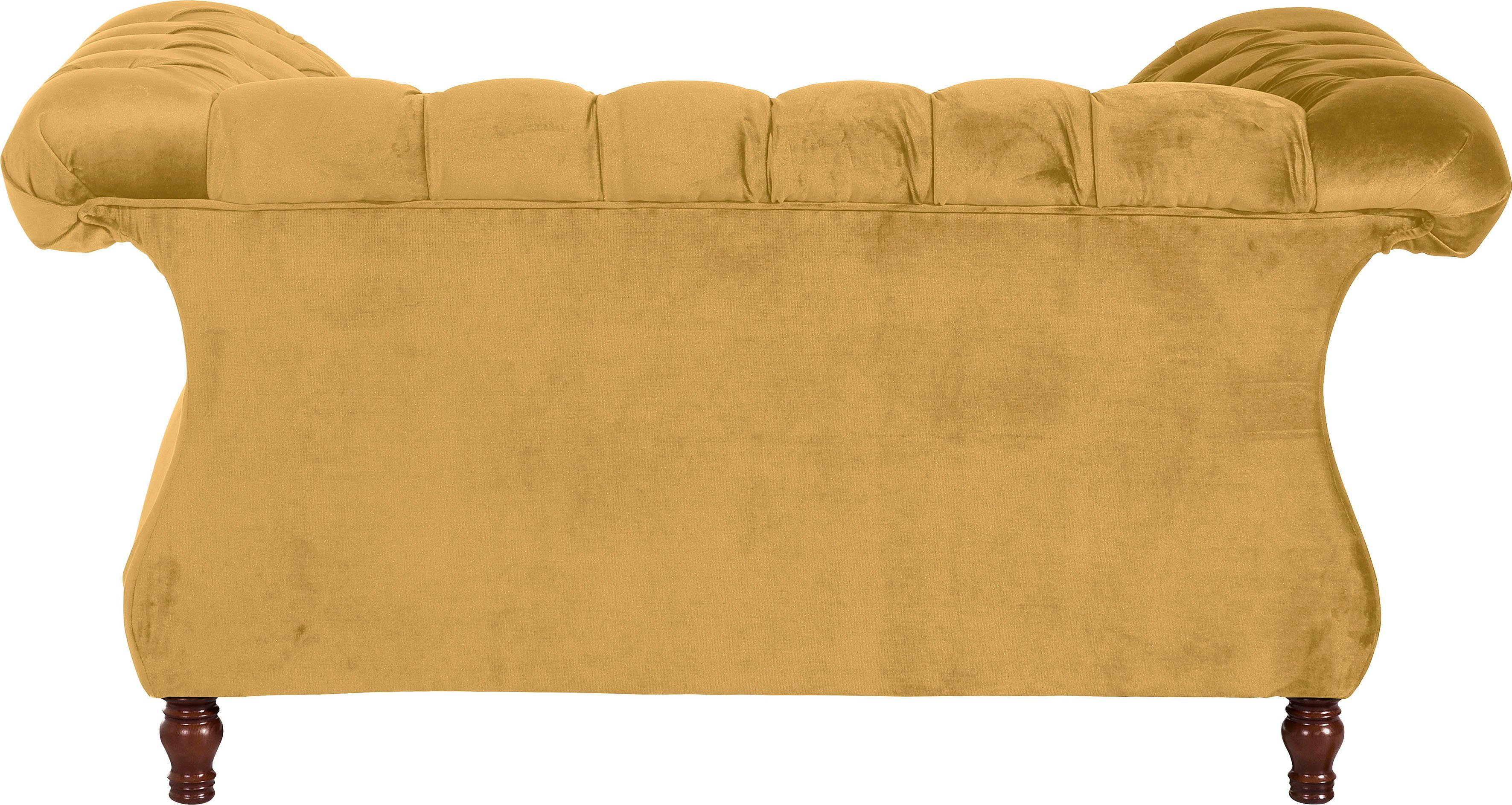 Max Winzer® Loveseat Isabelle, loungestoel Capitonnage & gedraaide poten in beuken notenkleur, breedte 167 cm
