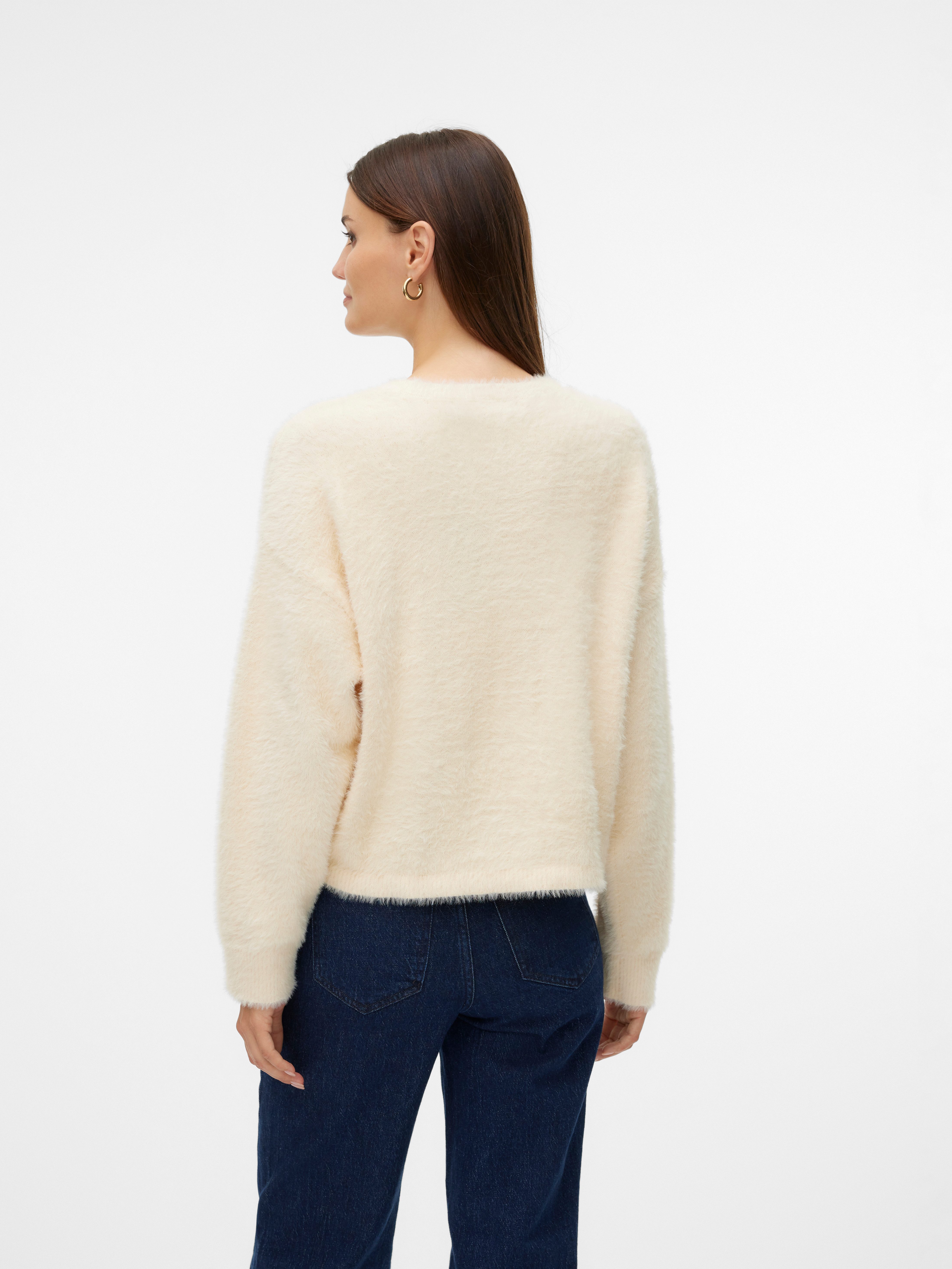 Vero Moda Trui met ronde hals VMALINA LS O-NECK BOXY PULLOVER BOO