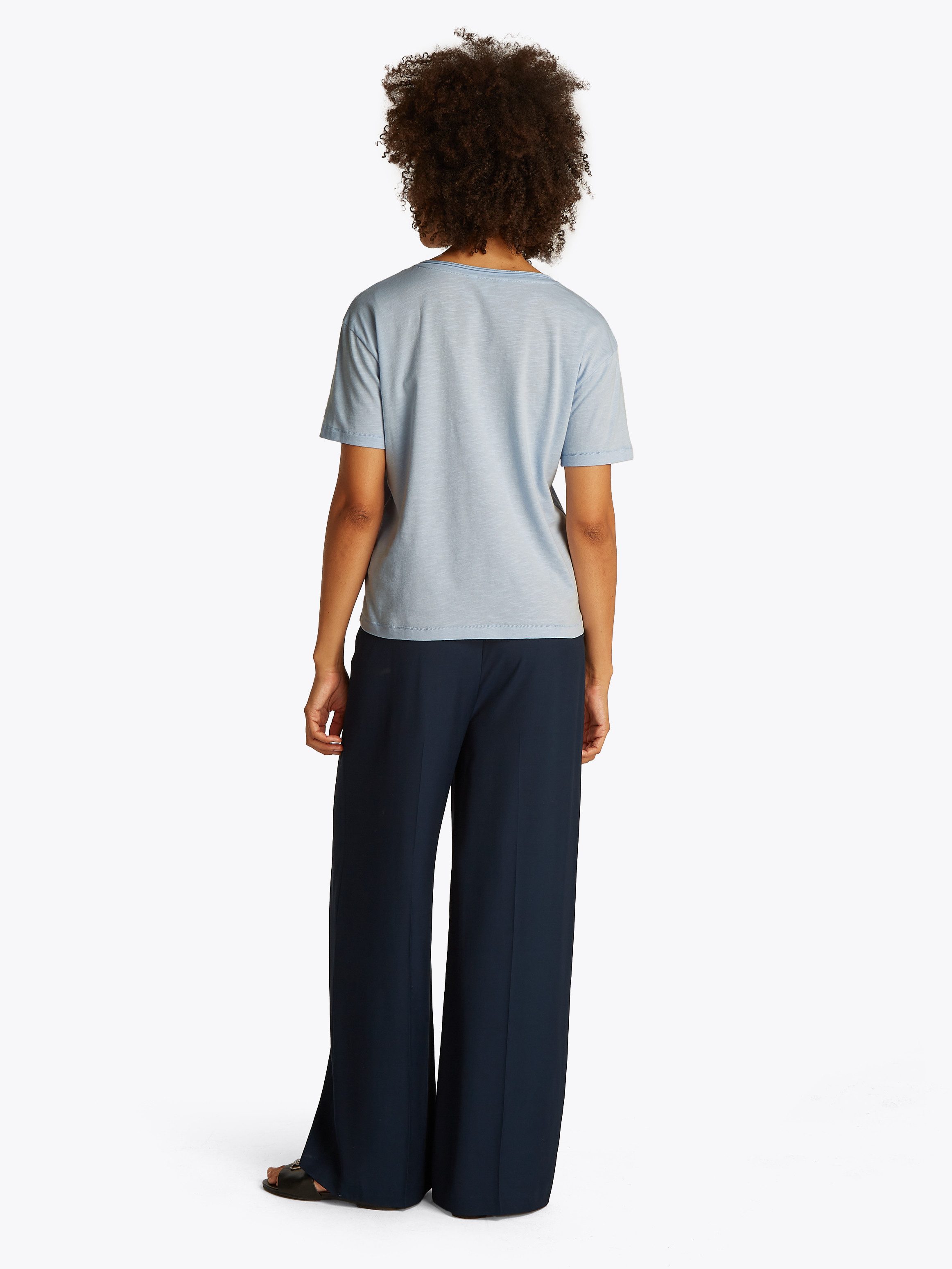 Tommy Hilfiger T-shirt SLUB CROP V-NK SS