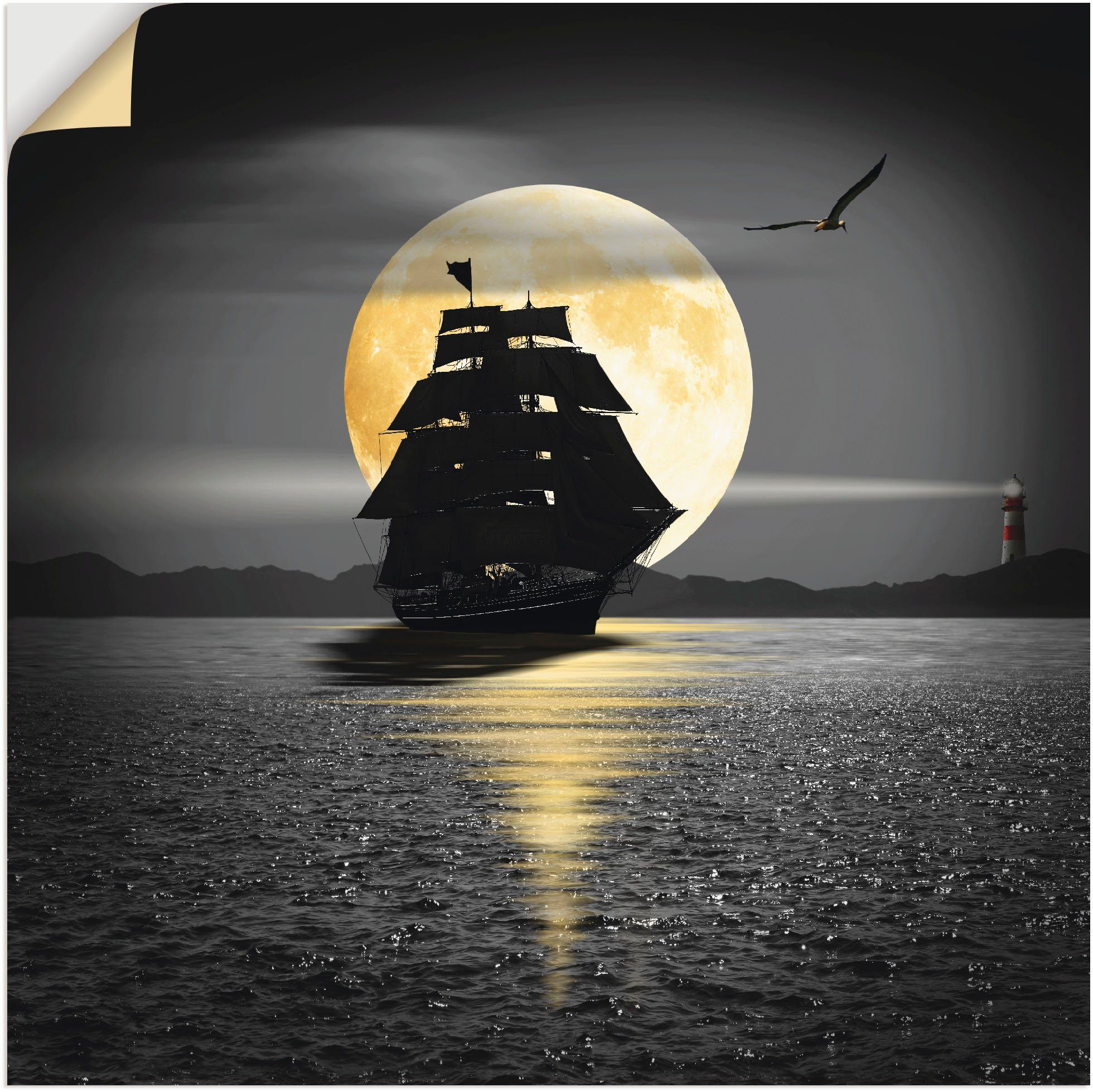 Artland artprint Ein Schiff mit schwarzen Segeln