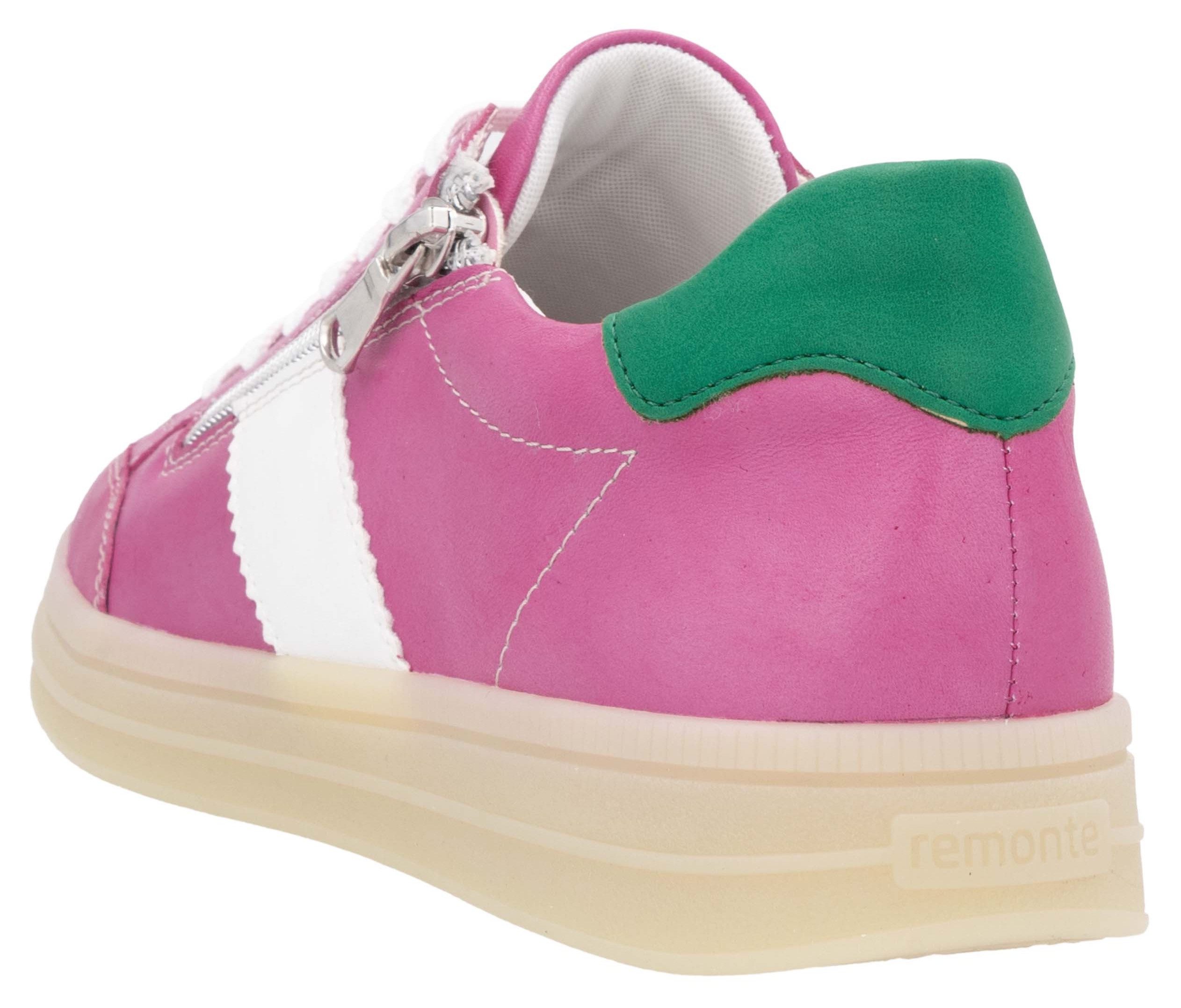 Remonte Plateausneakers Elisabeth Hurley-Collection , vrijetijdsschoen, lage schoen, veterschoen, met extra rits