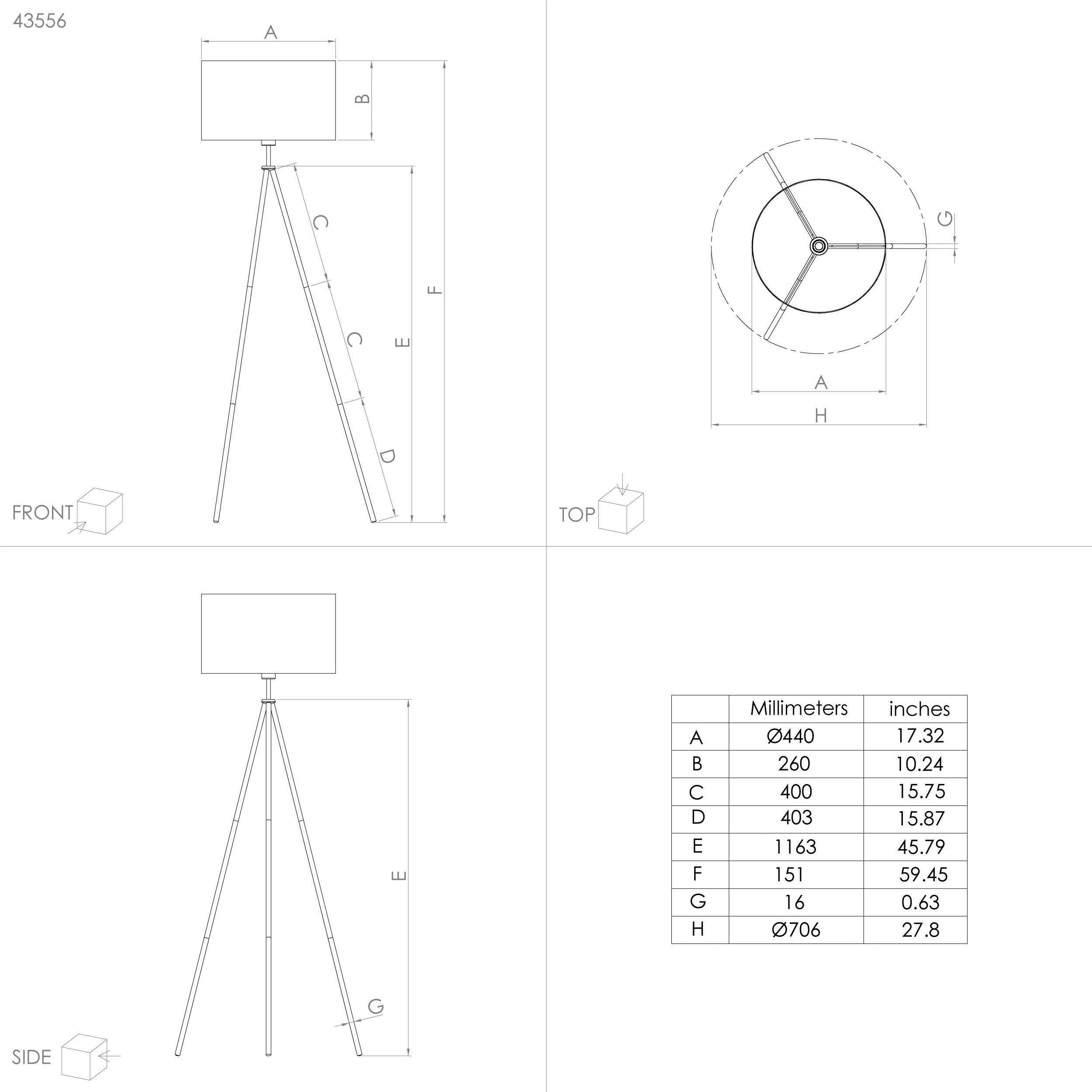 EGLO Staande lamp Arnhem Vloerlamp in wit van staal - excl. E27 - 1X40W (1 stuk)