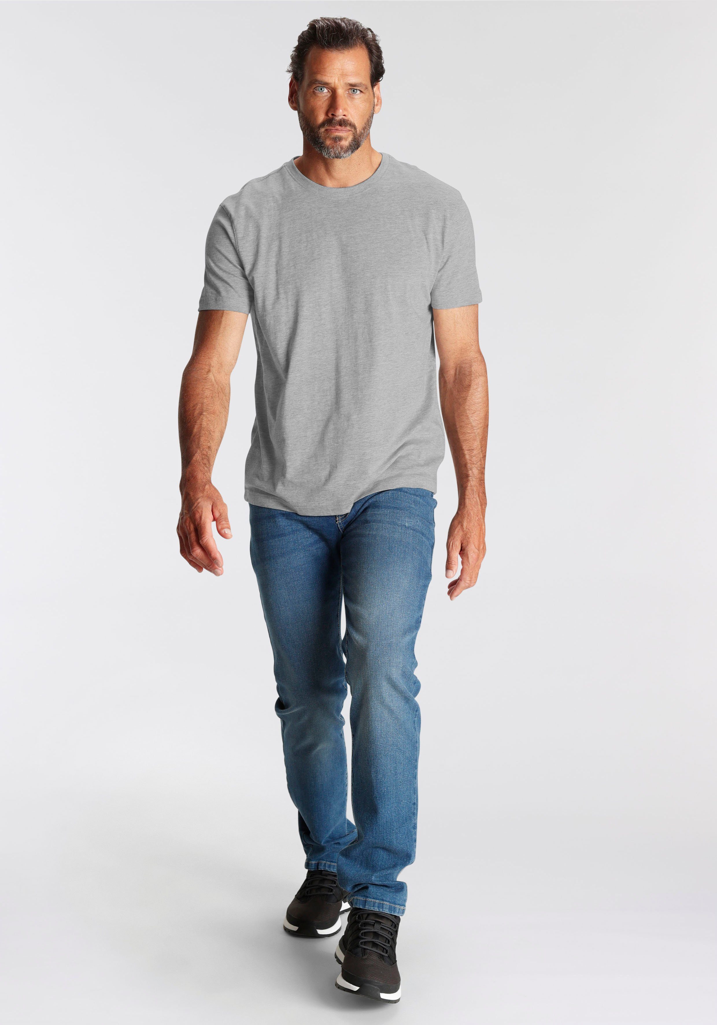 Man's World T-shirt Nieuwe kleuren! Korte mouw effen kleur ronde hals van katoen(3-delig Set van 3)