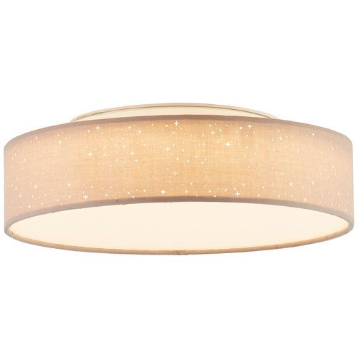 Brilliant Leuchten Plafondlamp Baska Ø 38 cm, stoffen kap sterrenhemel-look, 3-traps dimbaar (1 stuk)