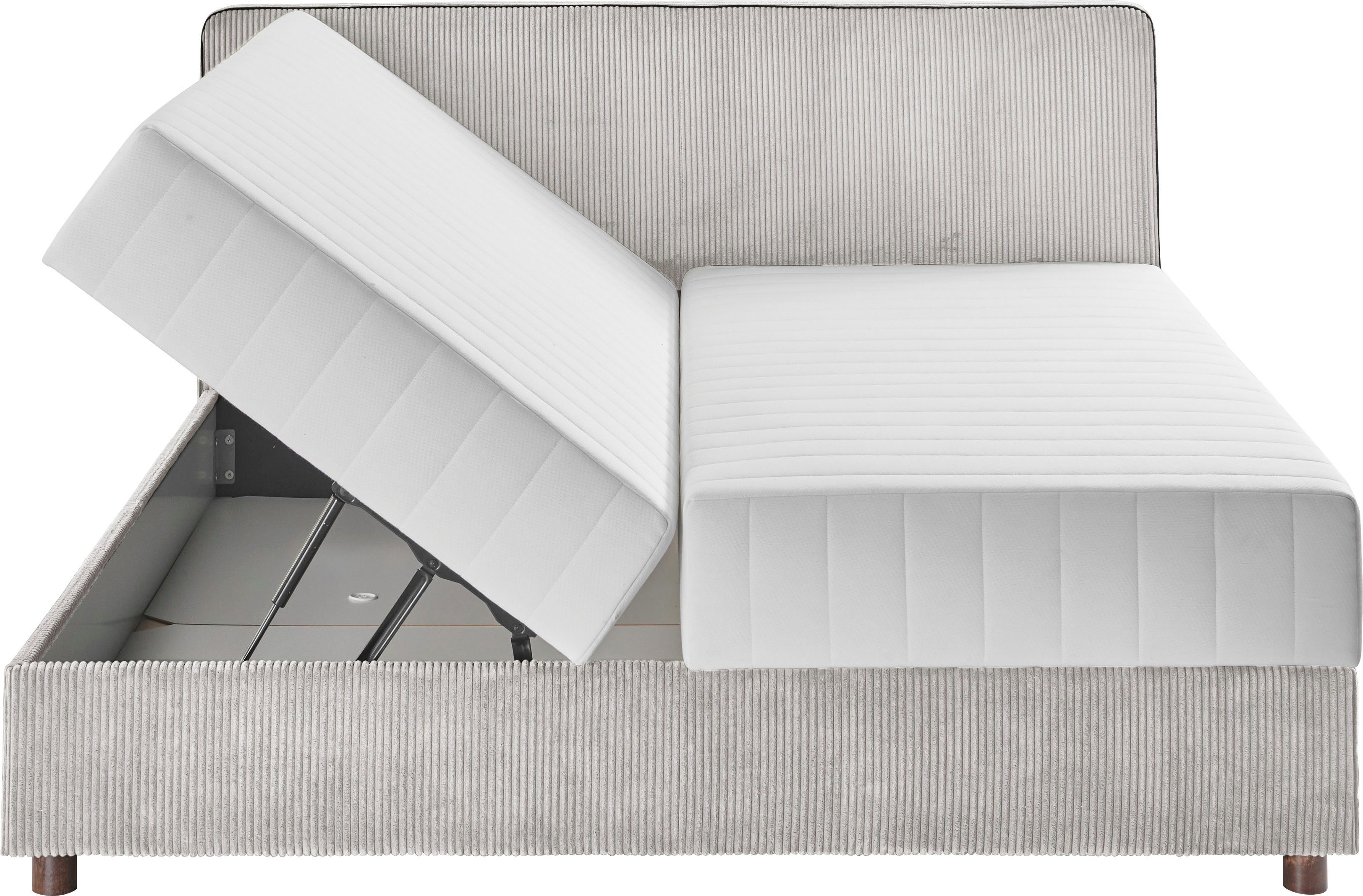 ATLANTIC home collection Bed Corinna Boxspring bed incl. opbergruimte, ribfluweel, verkrijgbaar in verschillende breedtes