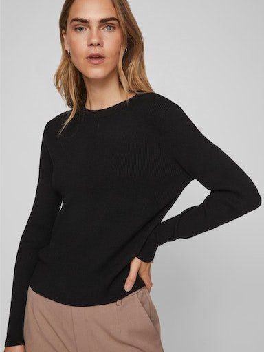 Vila Trui met ronde hals VICOMFY O-NECK L S KNIT TOP SU NOOS