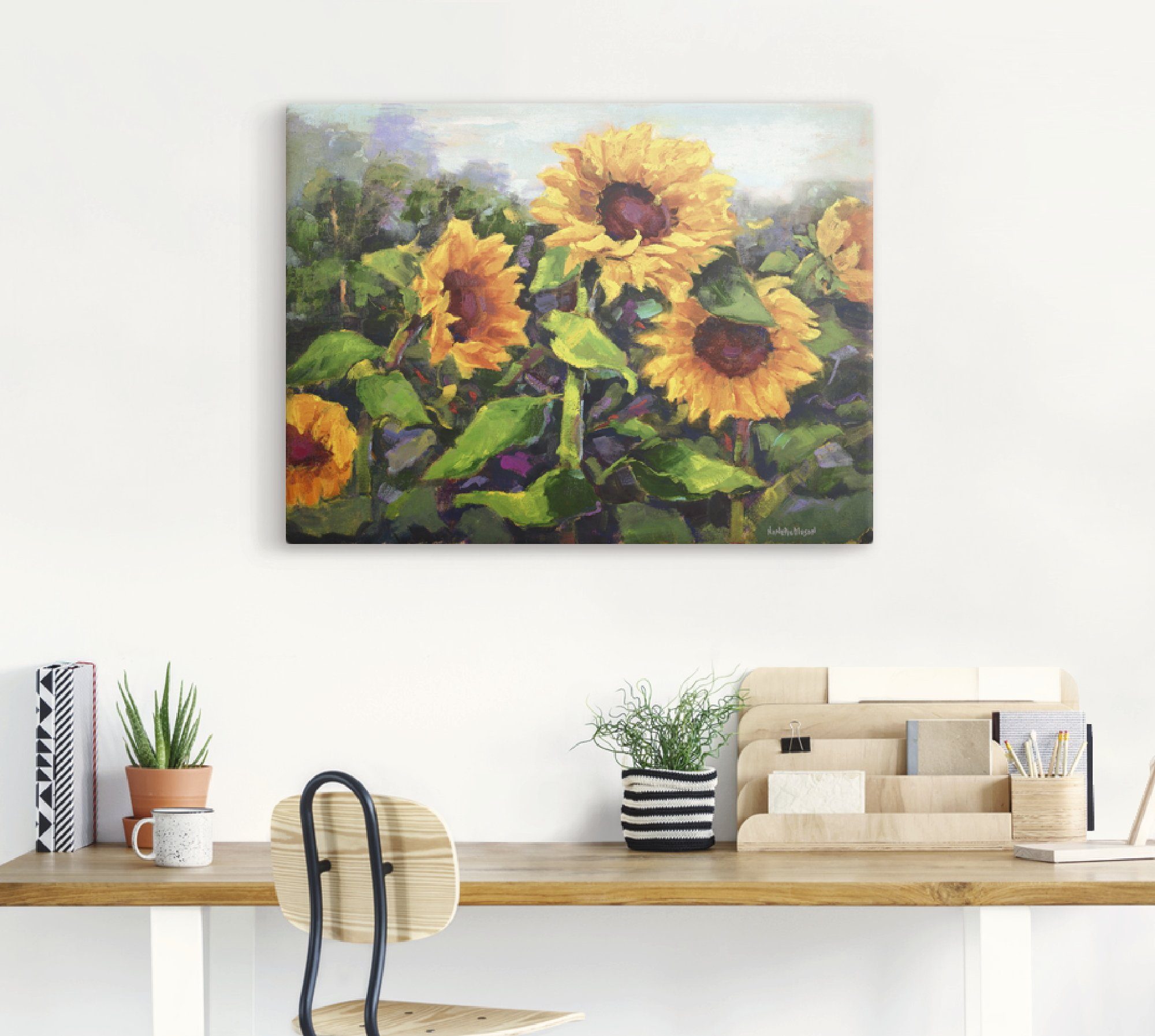 Artland Artprint Het ontwaken van de zonnebloemen IV als artprint op linnen, poster in verschillende formaten maten