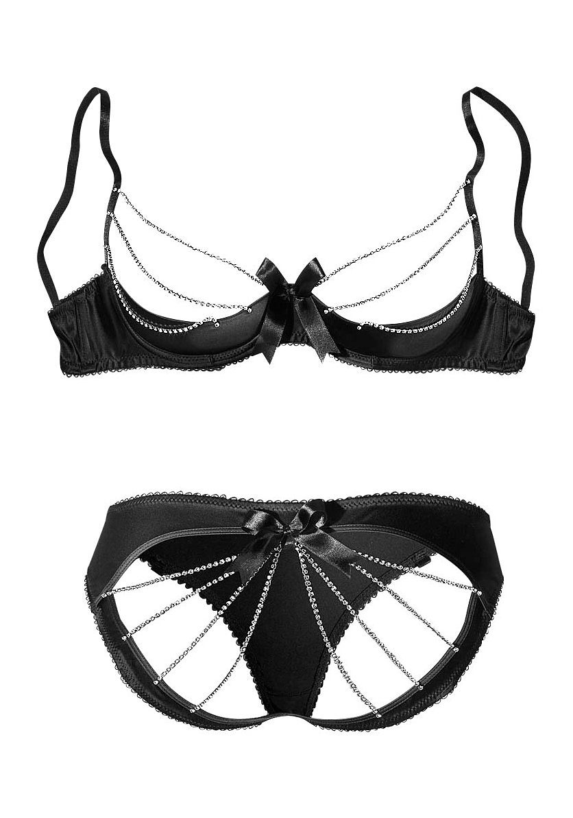 petite fleur gold Slip-ouvert met strasketting op het zitvlak