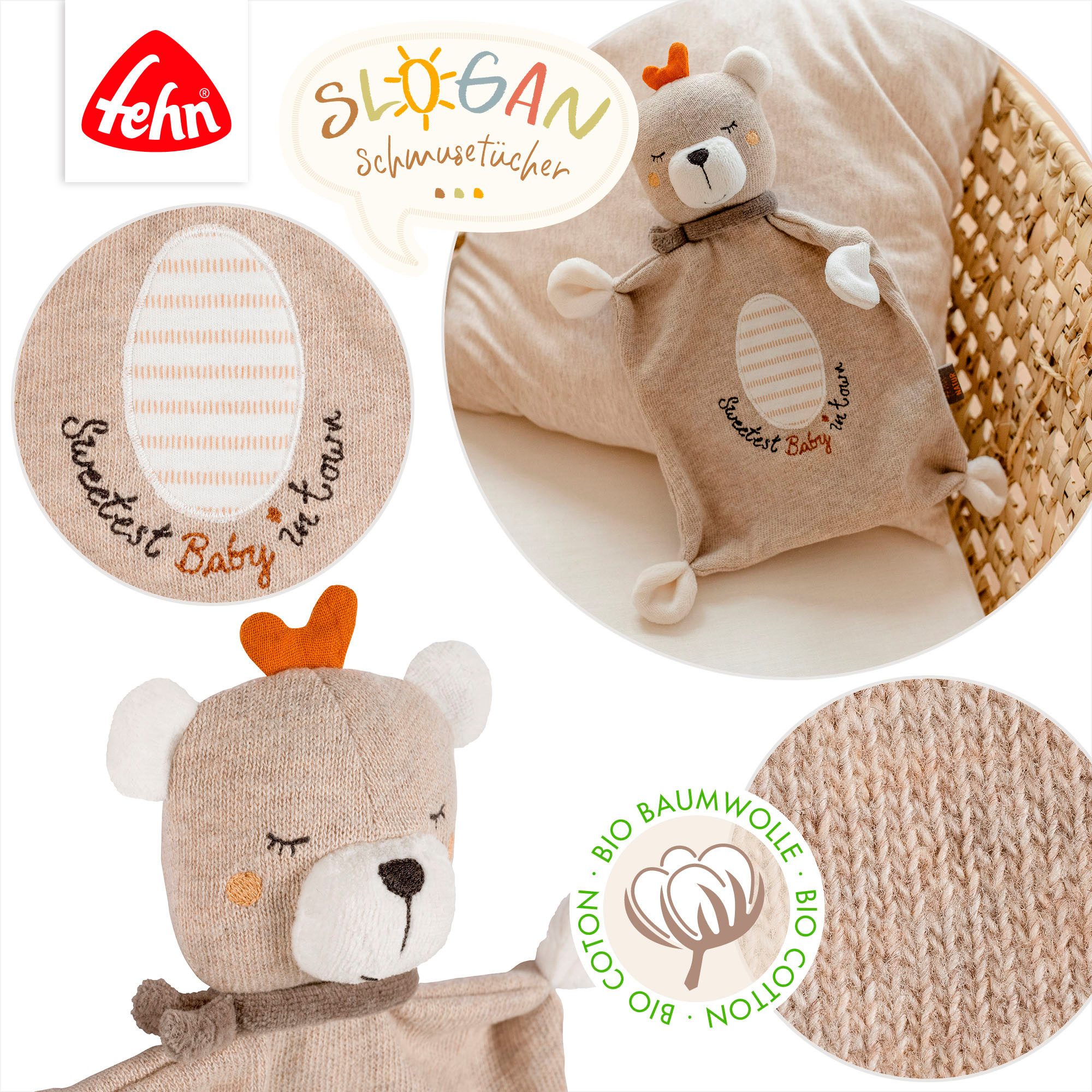 Fehn Knuffeldoek FehnNATUR, Teddy "Baby"