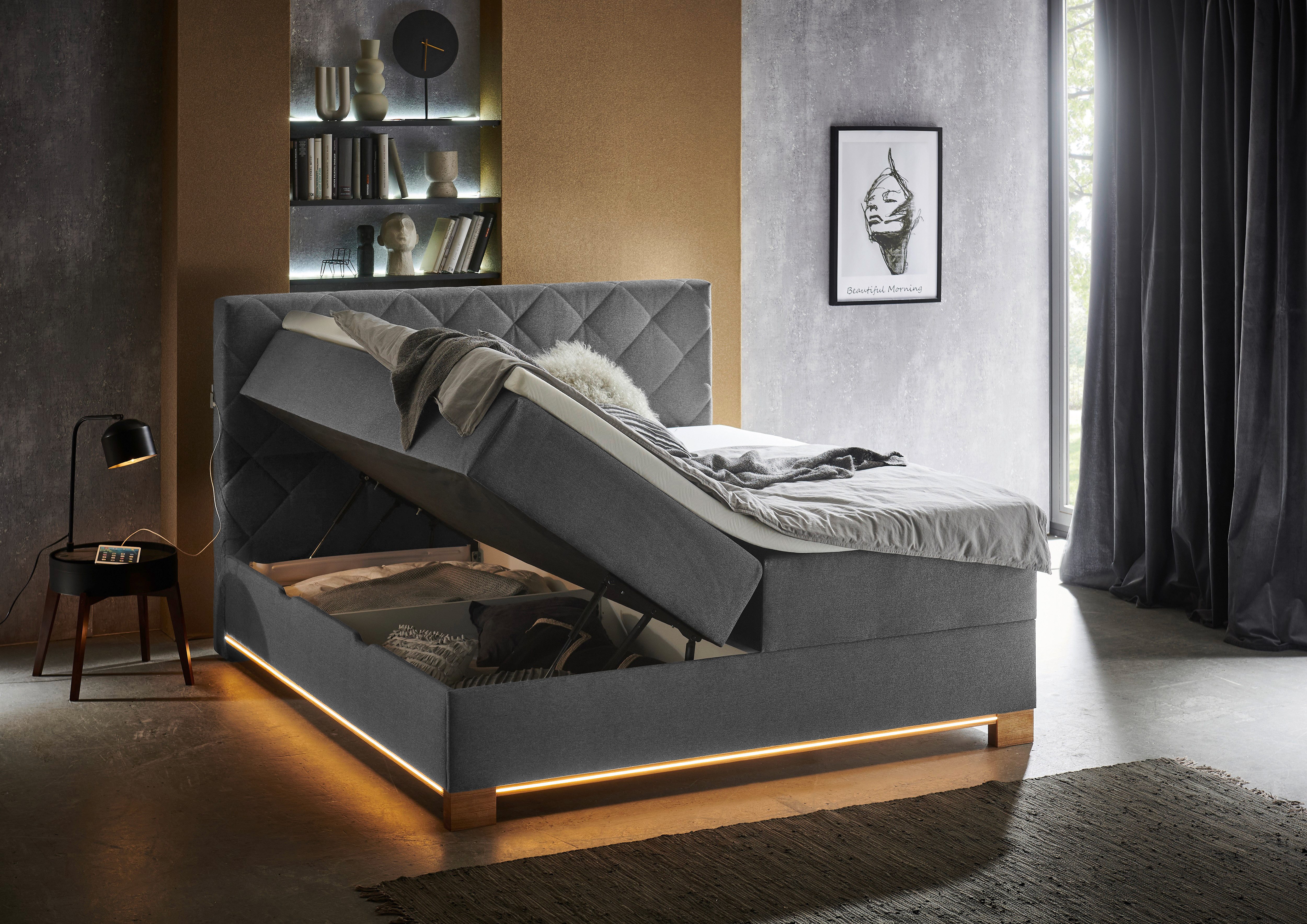 meise.möbel Boxspring Messina met bedkist, ledverlichting en topmatras