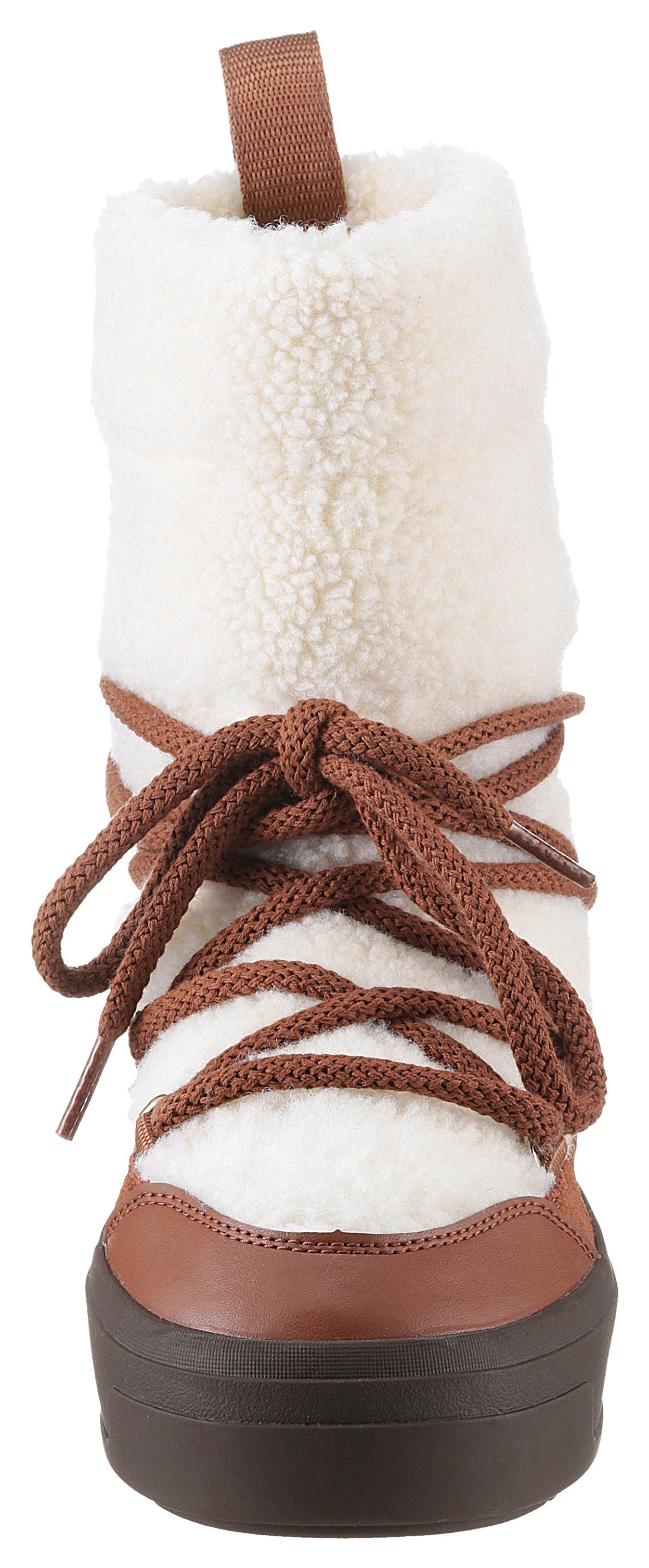 Tommy Hilfiger Snowboots LACE-UP FAUX SHEARLING SNOWBOOT , plateau, winterlaarzen, sneeuwlaarzen met opgezette veters