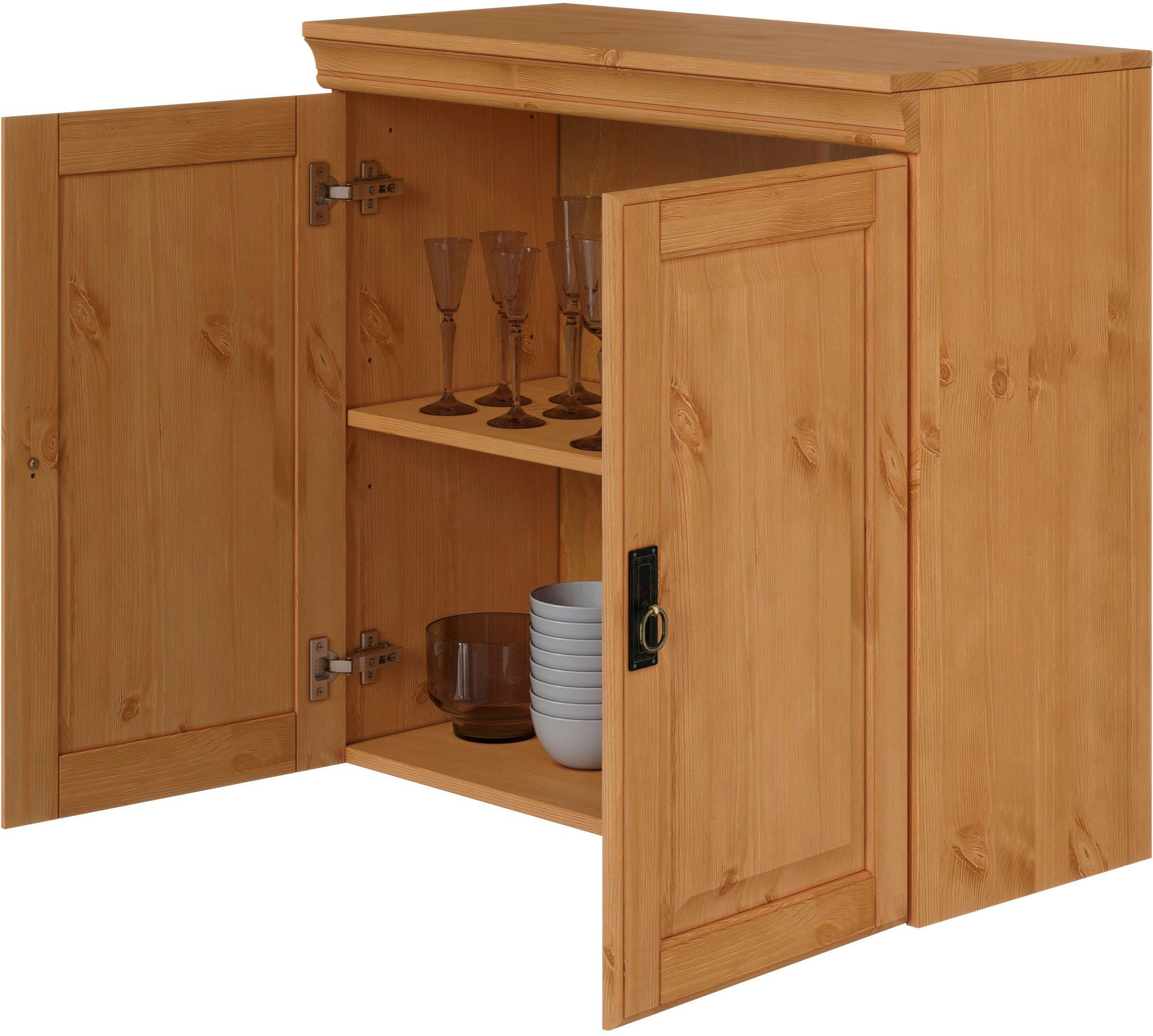 Home affaire Hangkast Rügen Breedte 80 cm, massief grenen, 2 deuren, 1 legplank