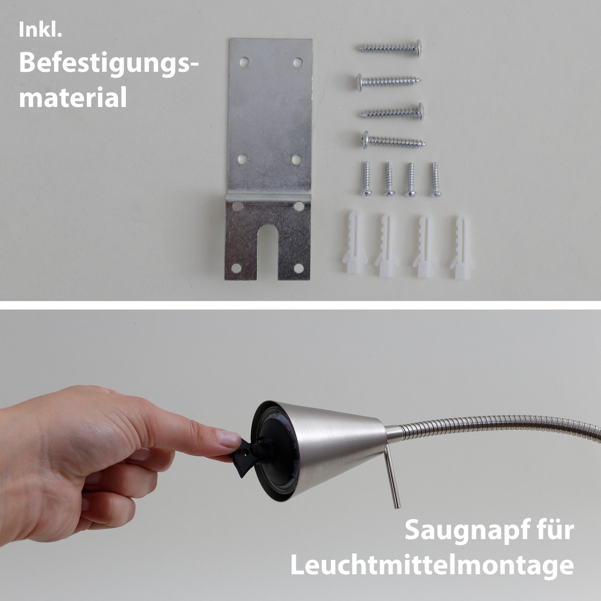 Briloner Leuchten Led-wandlamp 2-pack LED bedlamp slaapkamer woonkamer mat-nikkel