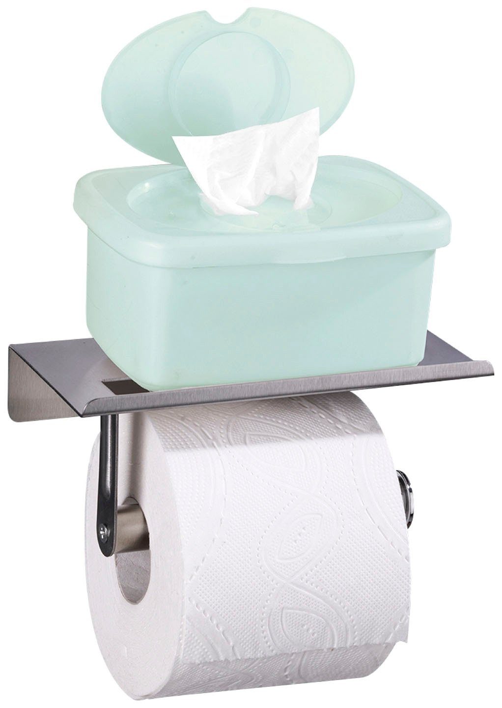 Maximex Toiletrolhouder Rollenhouder Edelstaal, 18 x 7,5 x 9,5 cm