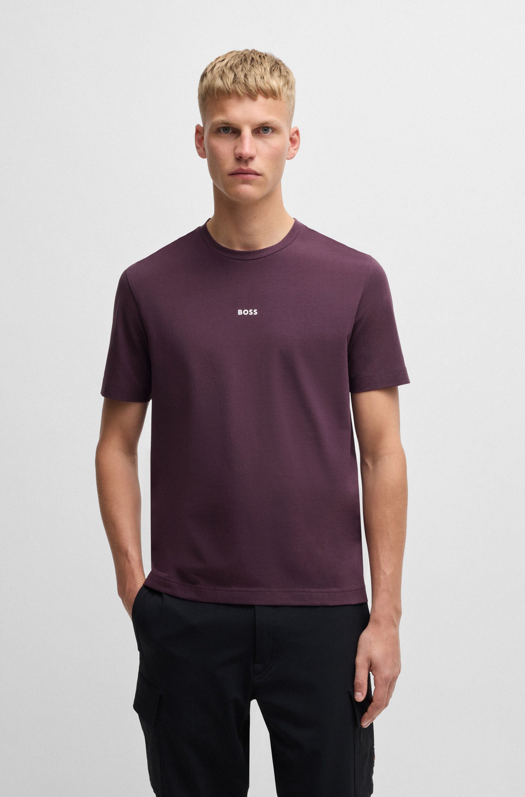 Boss Orange T-shirt TChup met een ronde hals heren t-shirts maat XXXL paars