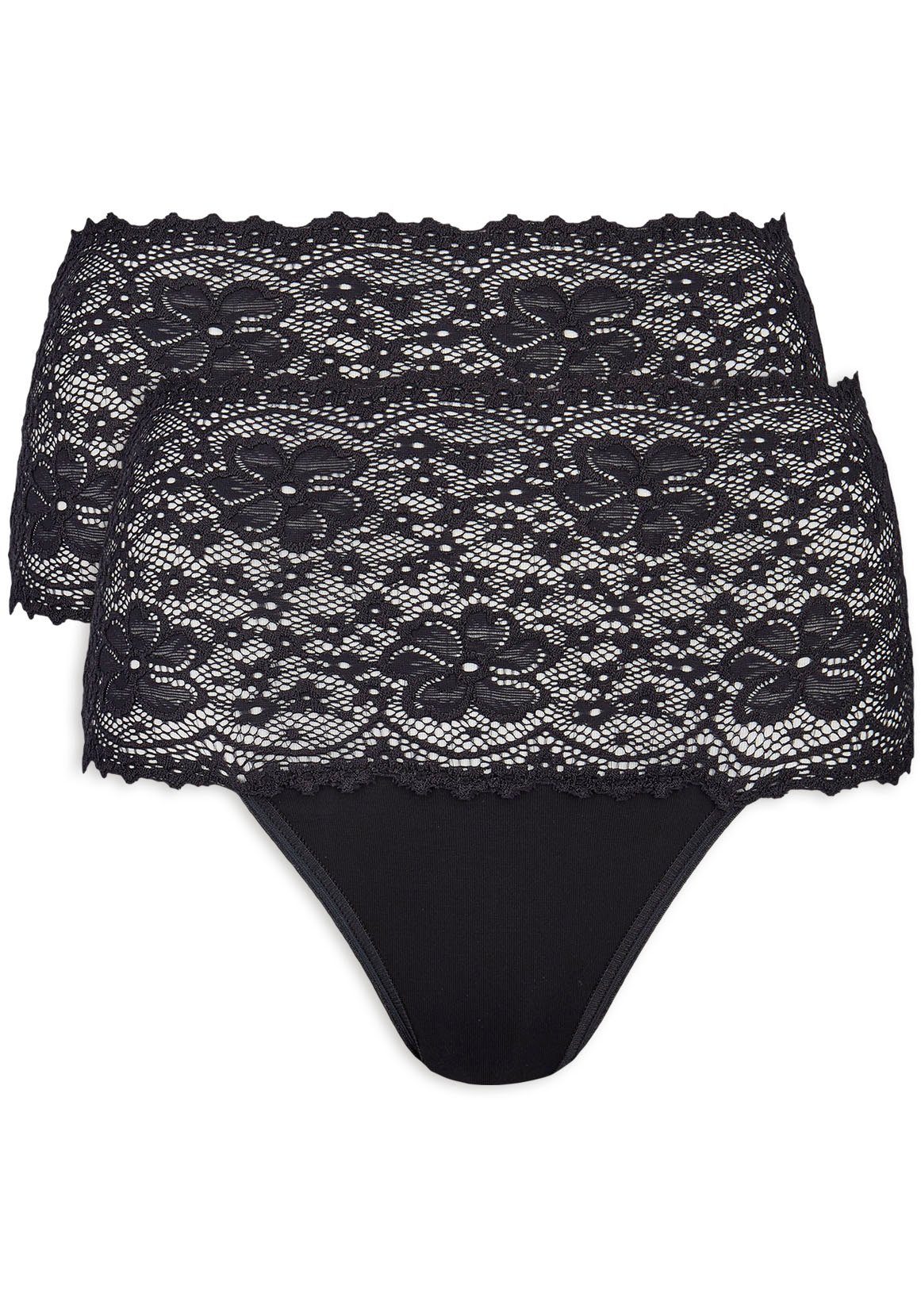 Nina Von C. Tailleslip "Millefleurs" met transparant breed kantband (Set van 2)