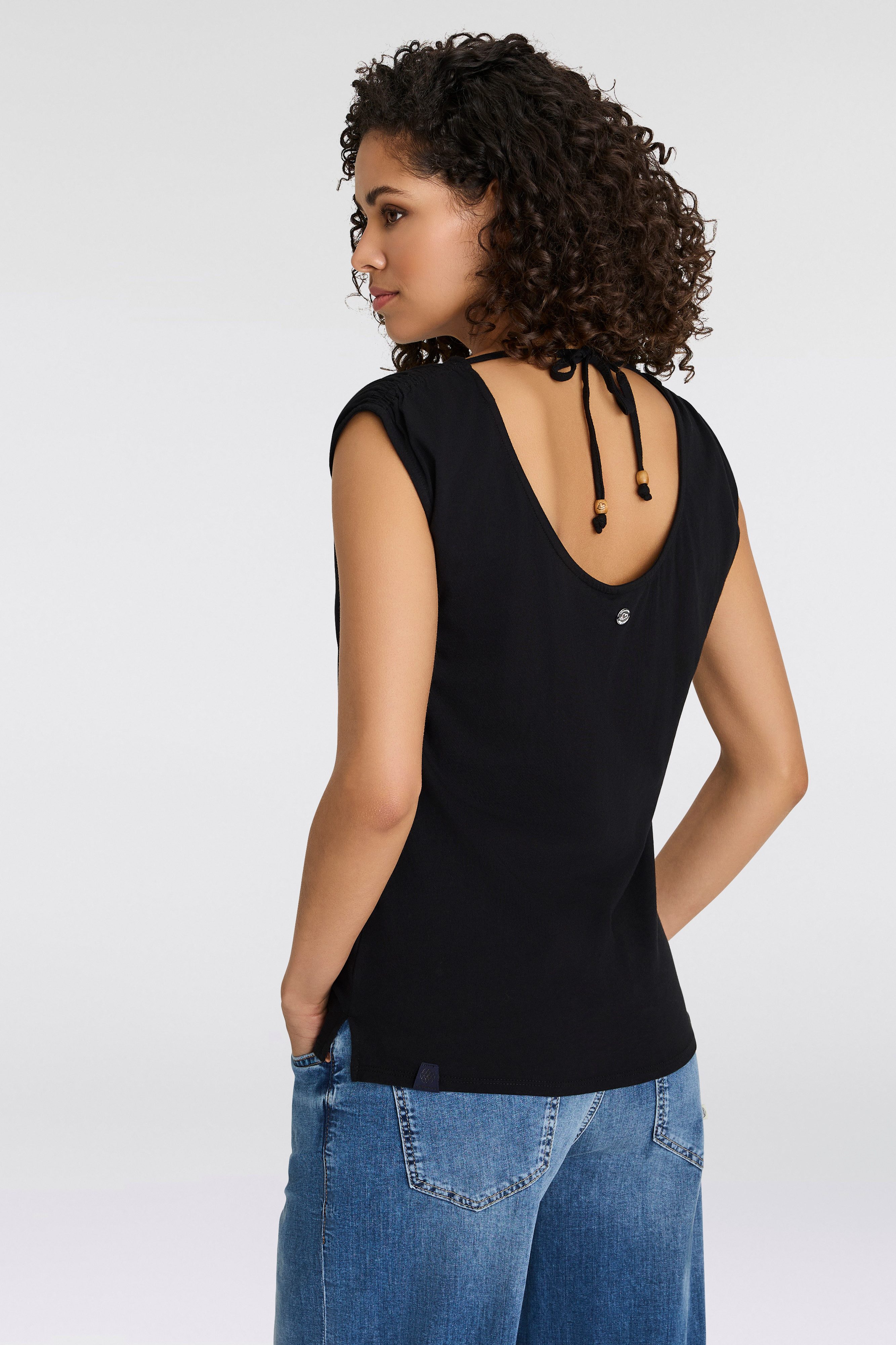 Ragwear Shirt met korte mouwen GREETA grote ruguitsnijding met band om vast te houden