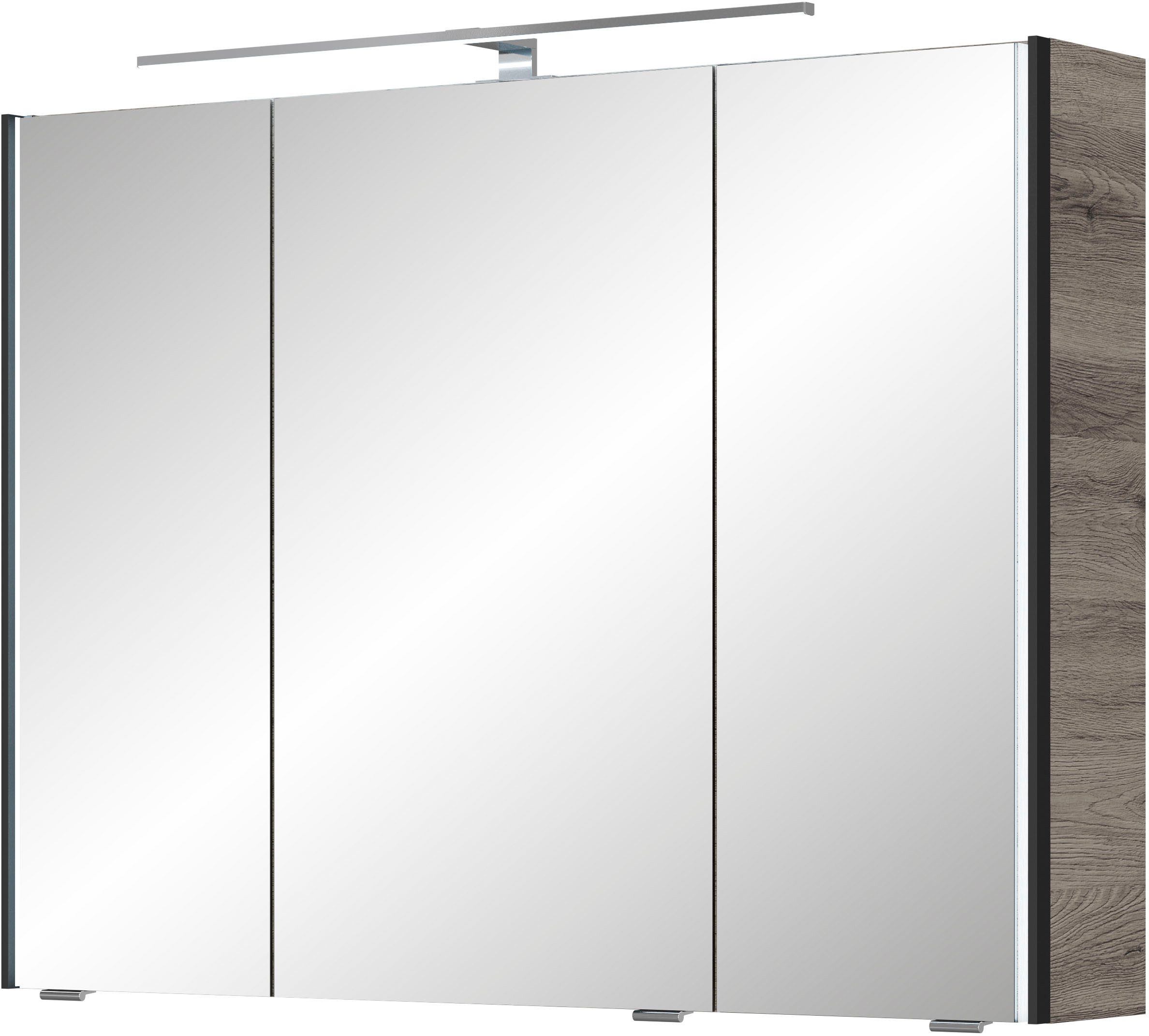 Saphir Spiegelkast Serie 7045 Badezimmer-Spiegelschrank inkl. LED-Beleuchtung, 3 Türen