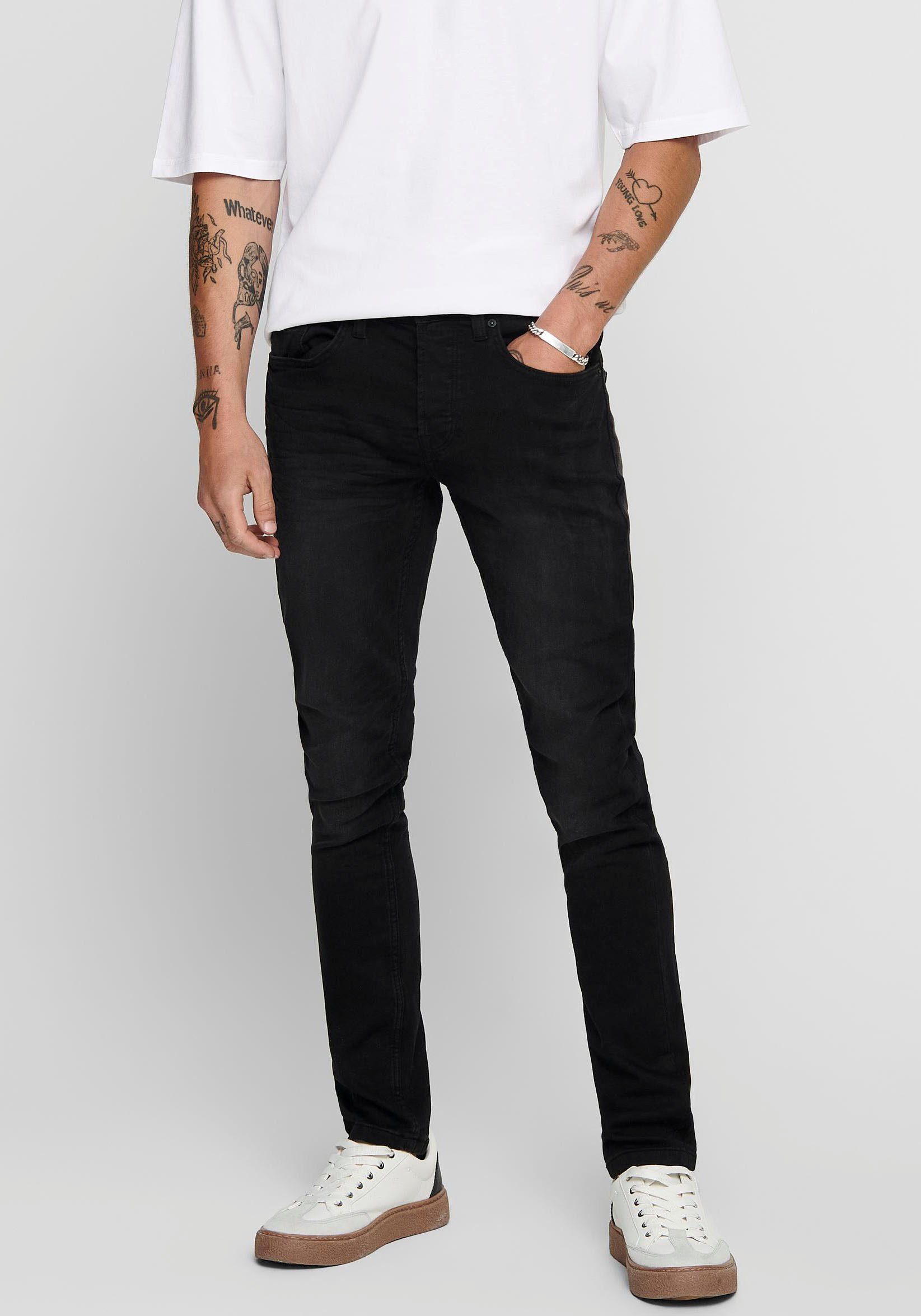 ONLY & SONS Skinny fit jeans LOOM LIFE JOG heren skinny jeans maat 33 zwart