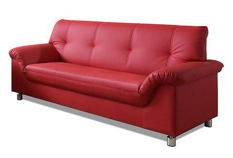 woonkamer driepersoons bankstel rood SOFTLUX imitatieleer