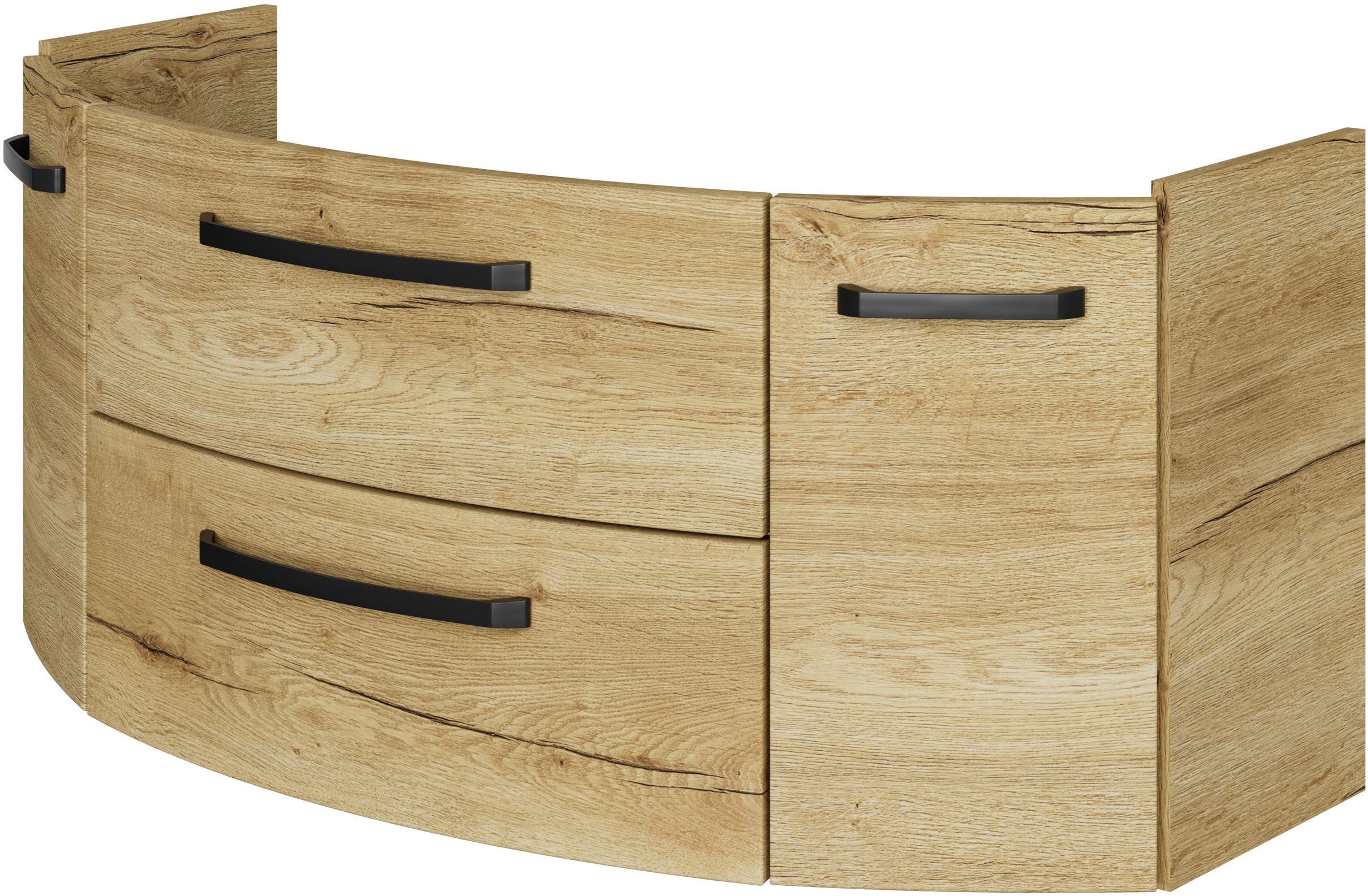 Saphir Wastafelonderkast Serie 4010 keramische wastafel met onderkast, 120,5 cm breed Waskamer met 2 deuren, 2 lades, badkamermeubelset met wastafel