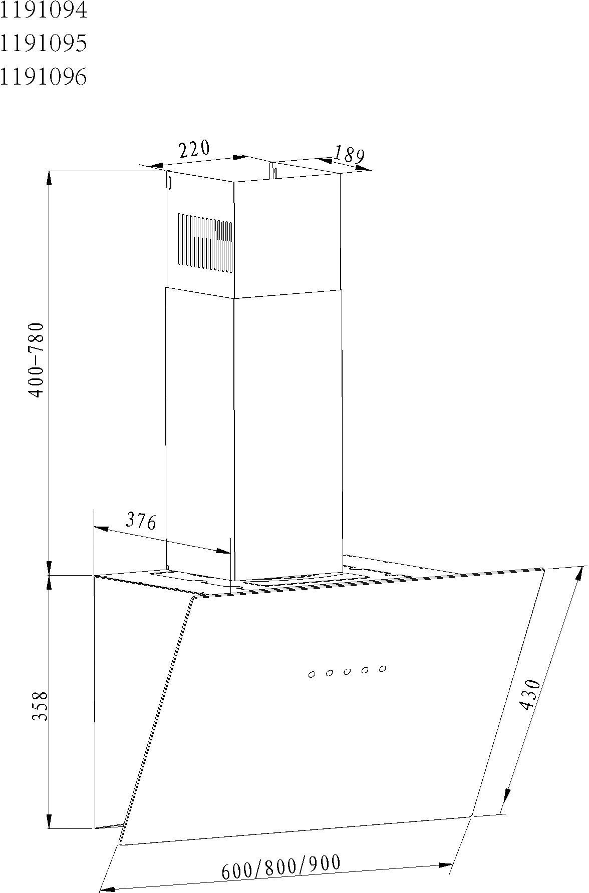 Amica Schuine wandkap KHF 664 630 S