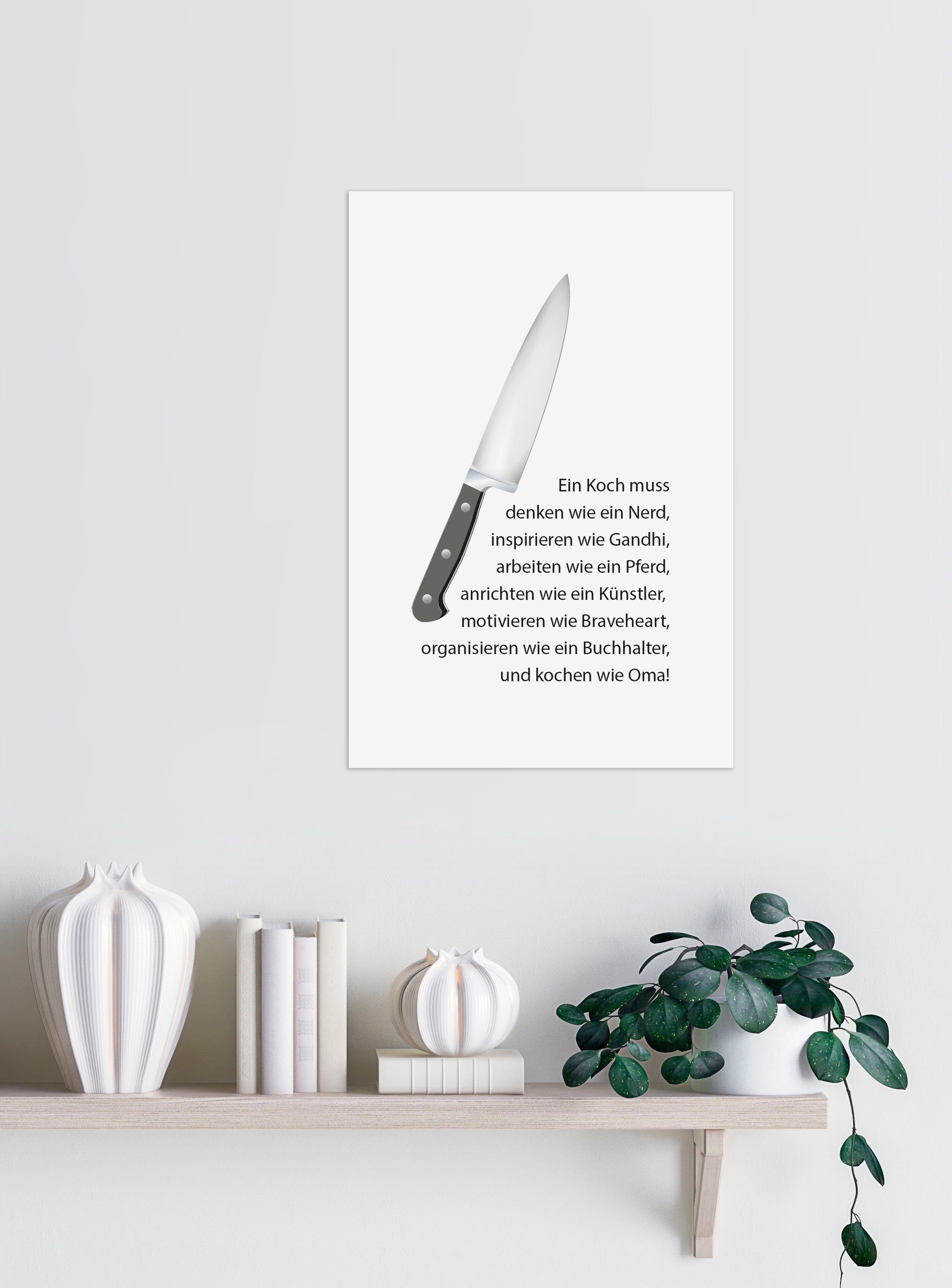 queence Sierobject voor aan de wand Mes Stalen bord, blikken bord, spreuk, grappig, wanddecoratie, retro, 20x30cm