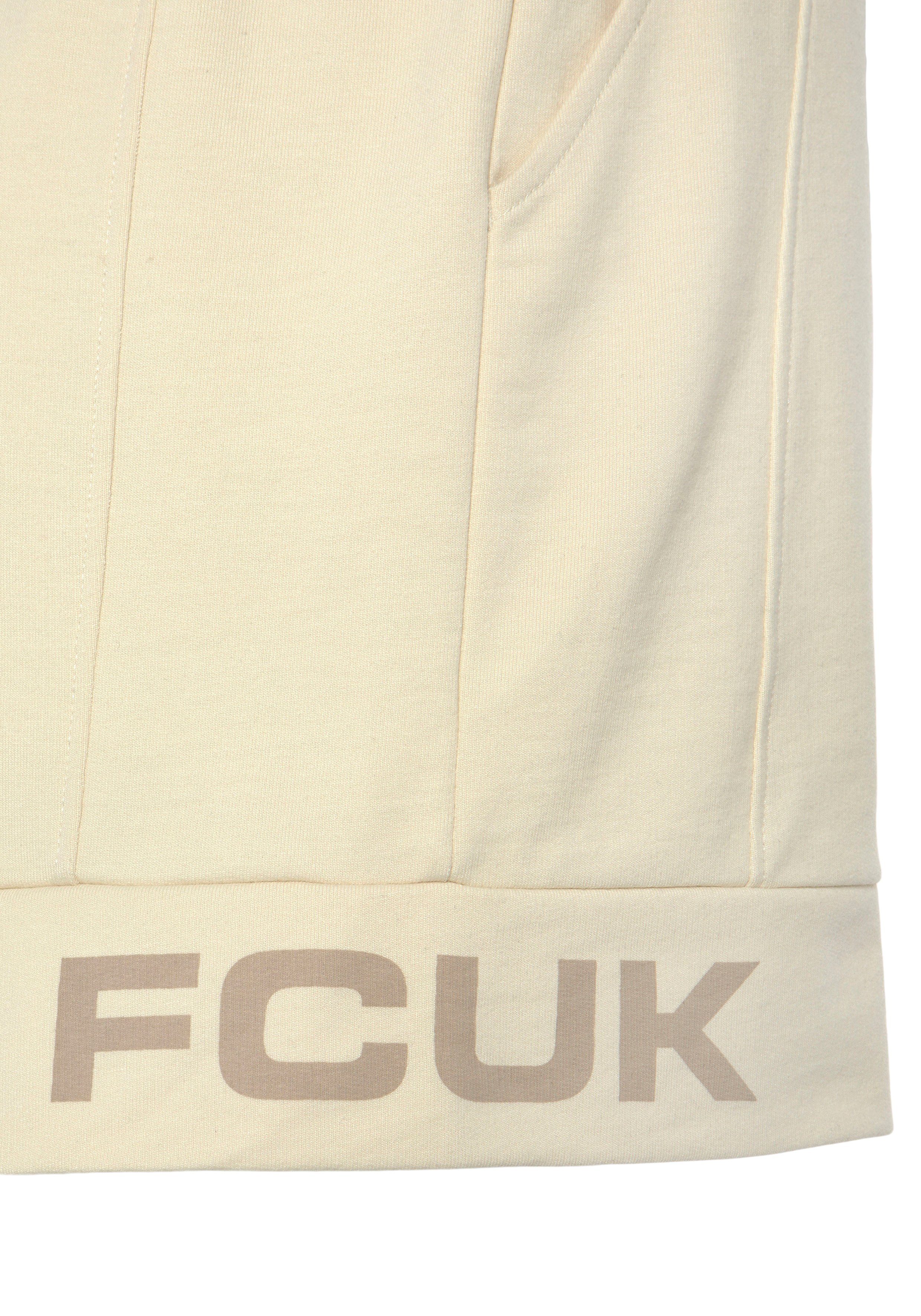 FCUK Sweatshort met lengte scheidingnaad en logo-opdruk loungewear (1-delig)