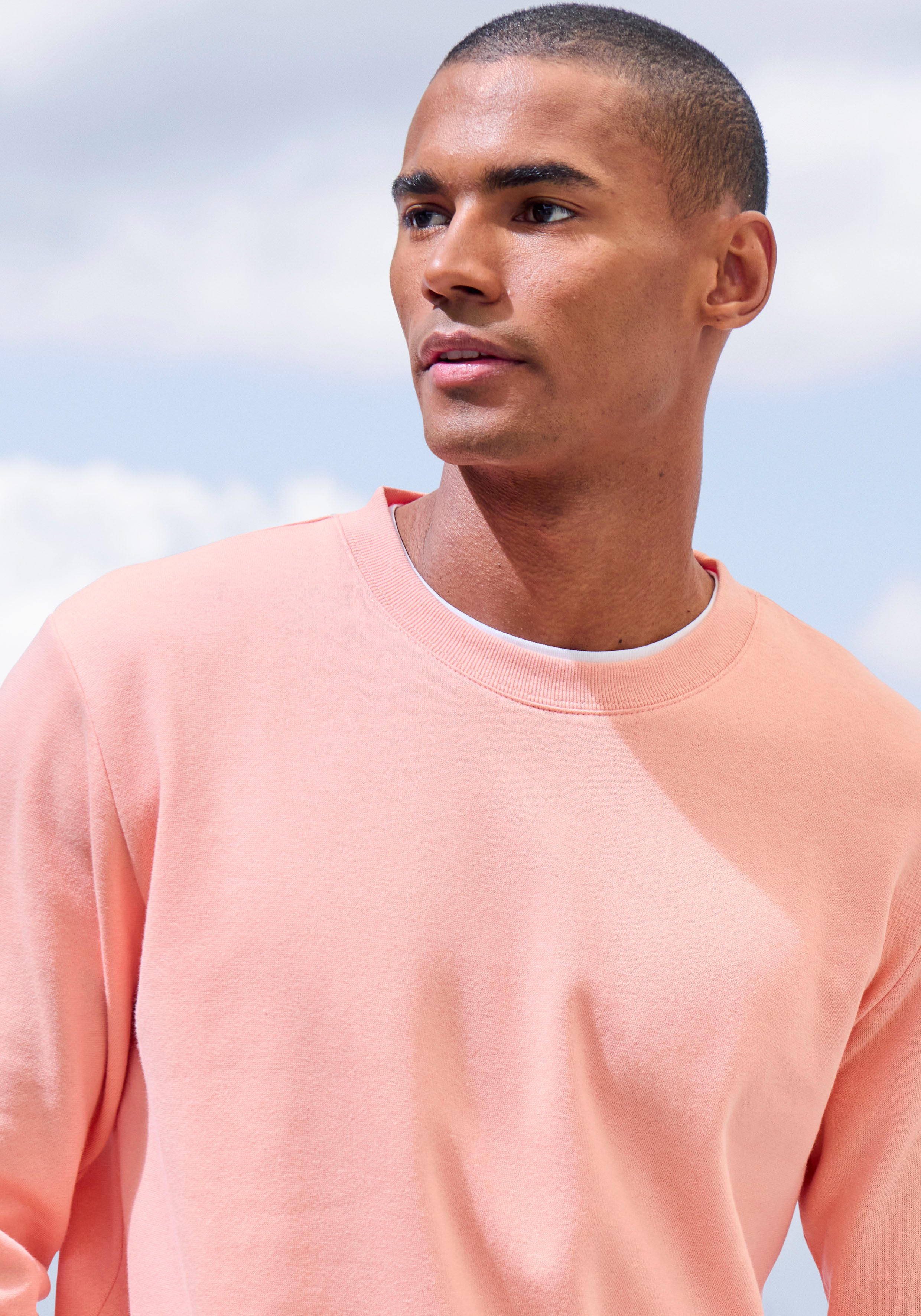 John Devin Sweatshirt Lange mouwen, sweatshirt met ronde hals, katoenmix