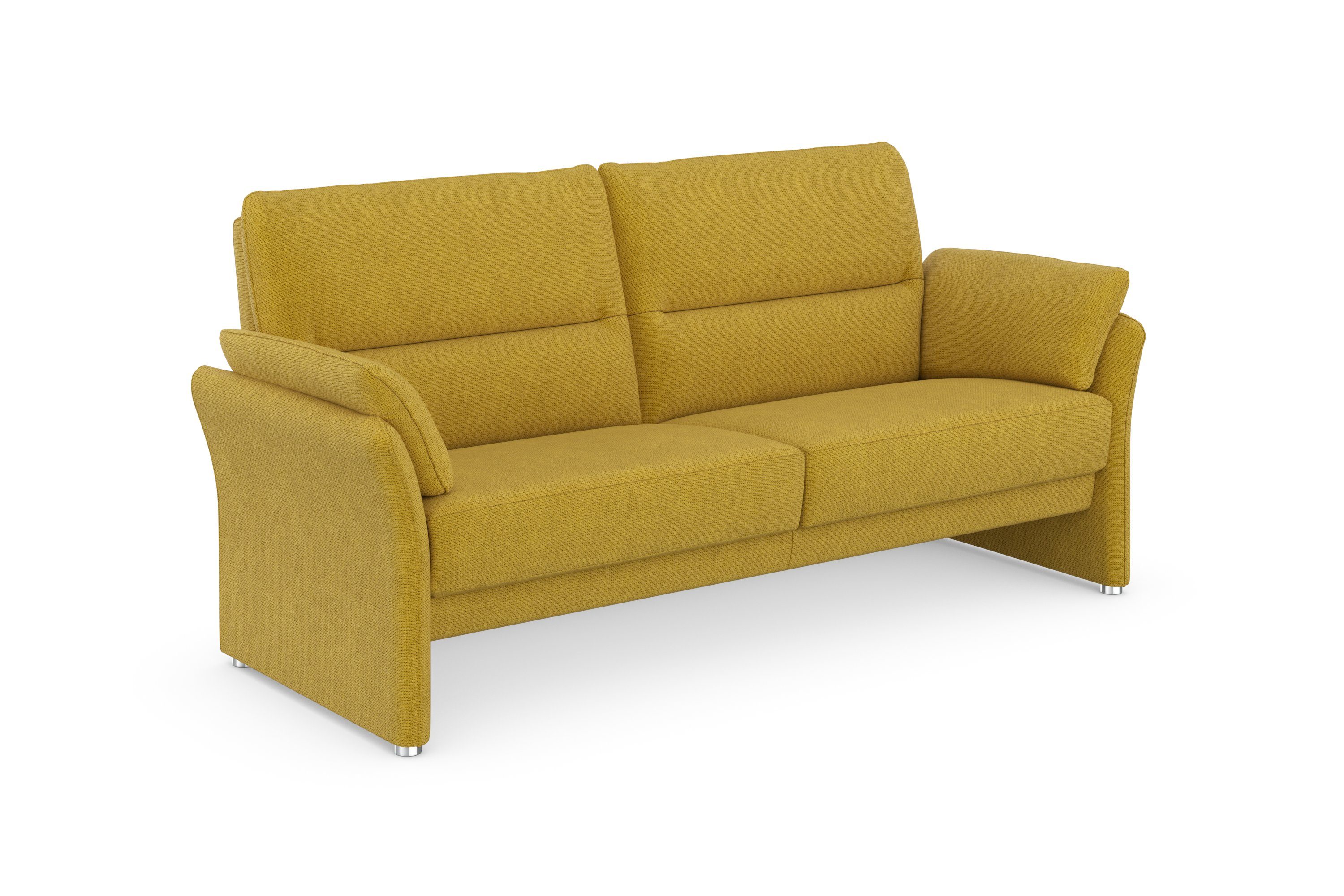 DOMO collection 2,5-zits Pina, smalle armleuningen, met bonellvering, compact & elegant Hoge zitcomfort, luxe microvezel leerlook, rood, breedte 199 cm