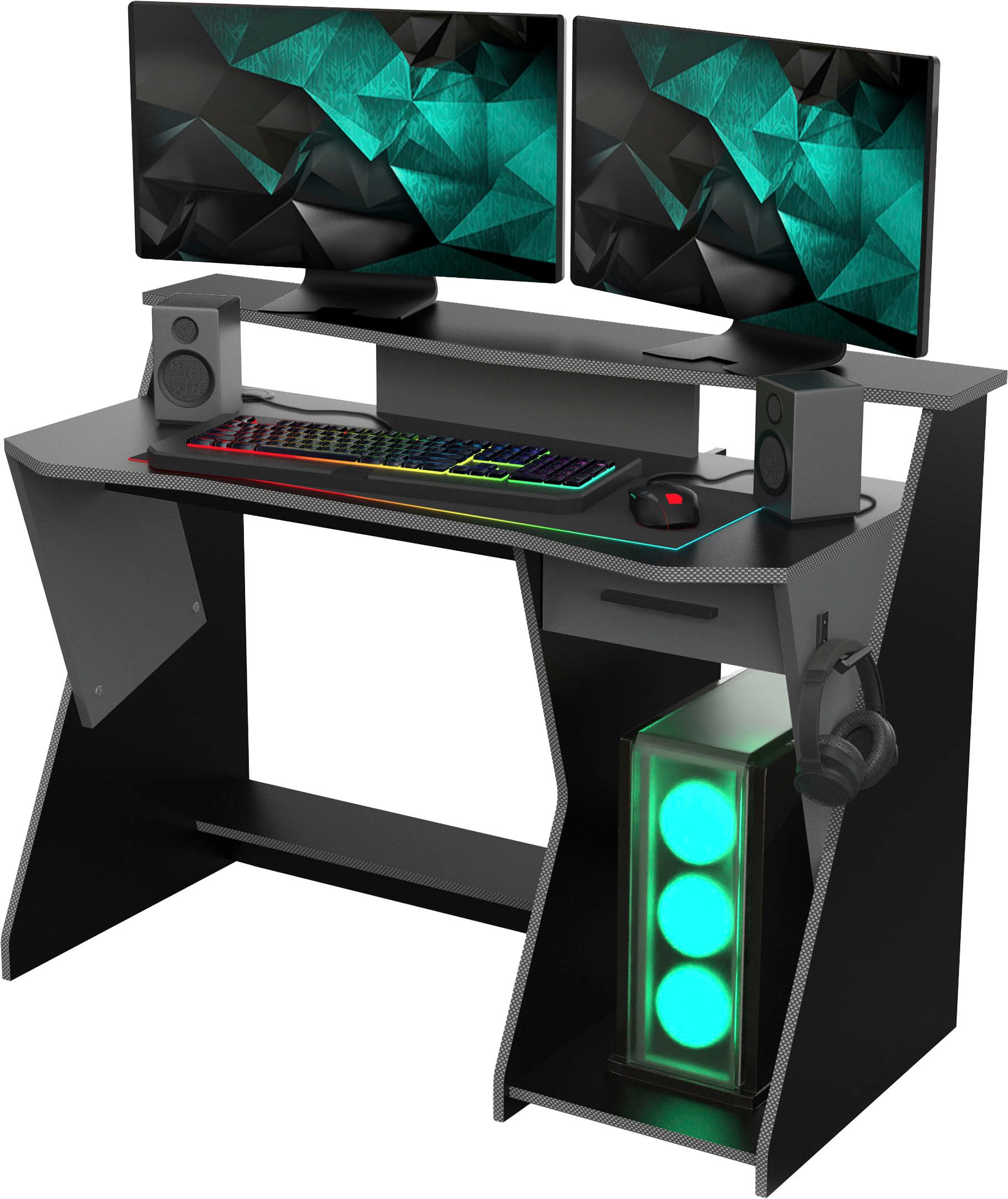 Demeyere GROUP Bureau Skin GAMER bureau met 1 lade, 1 plankopzet