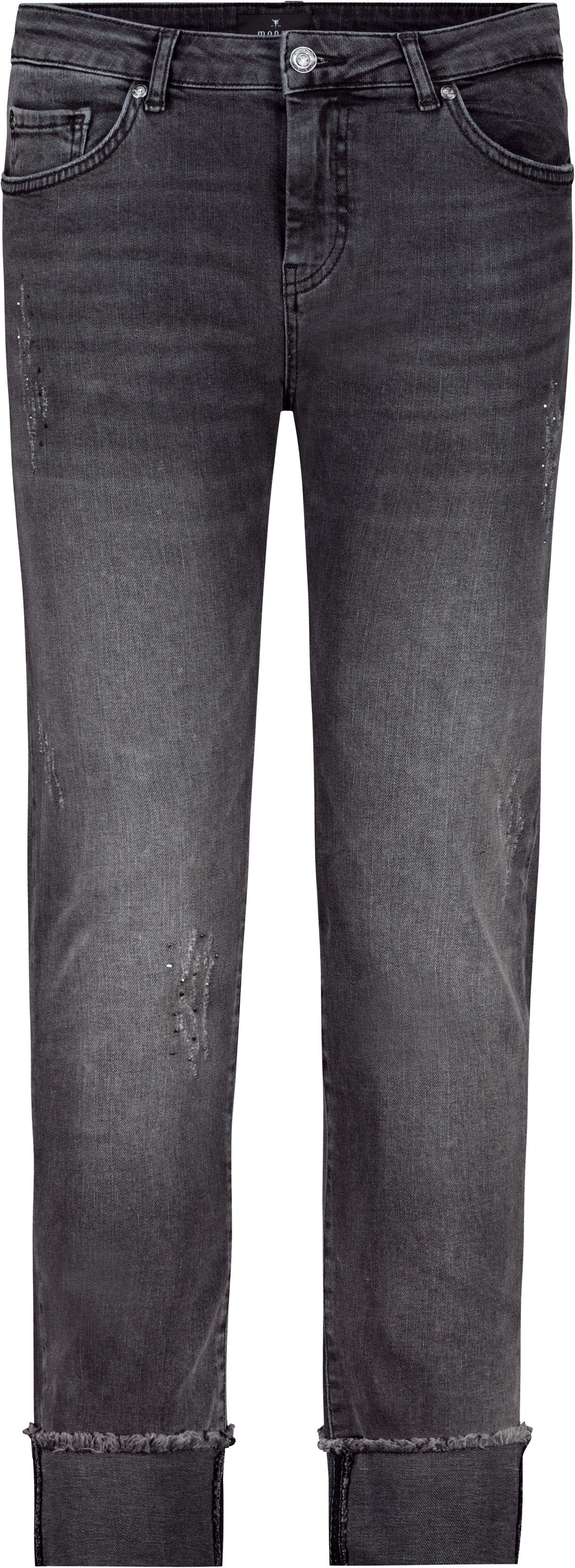 Monari Slim fit jeans Broek Jeans Klinknagelversiering