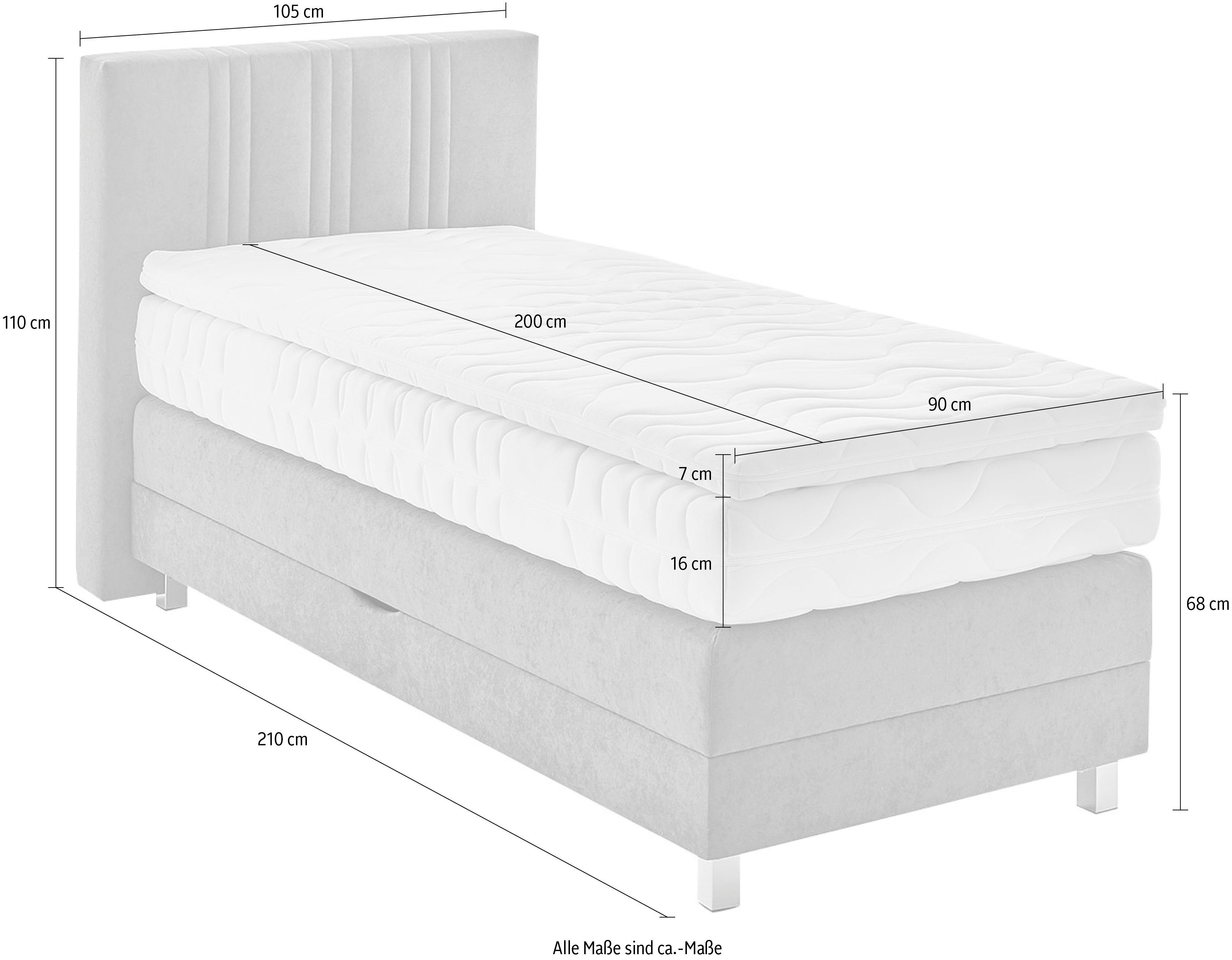Westfalia Polsterbetten Boxspring naar keuze met bedkist en topmatras